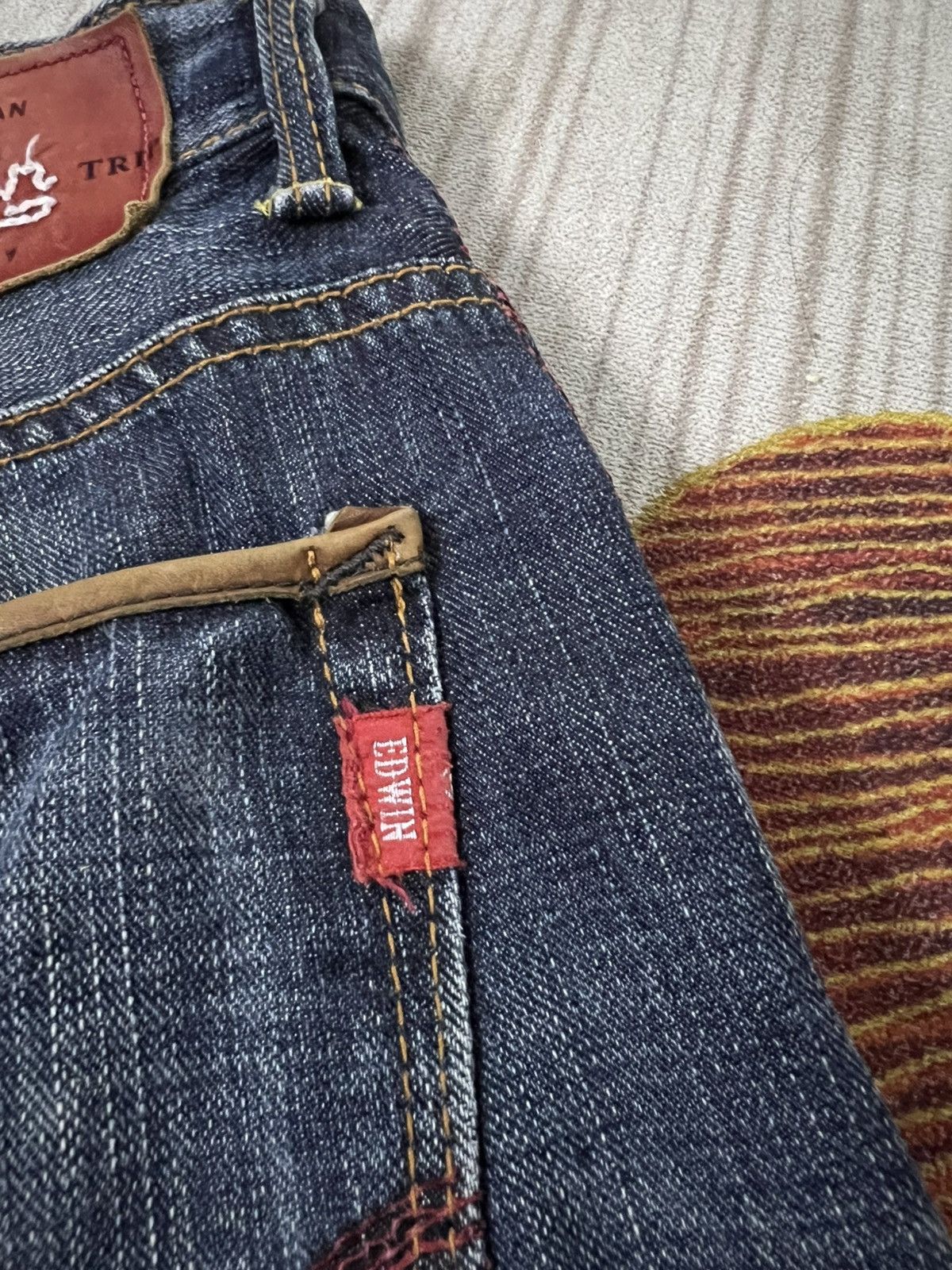 Edwin 💥Vintage Edwin Blue Trip Tokyo Japan Washed Jean Size US 31 - 19 Thumbnail
