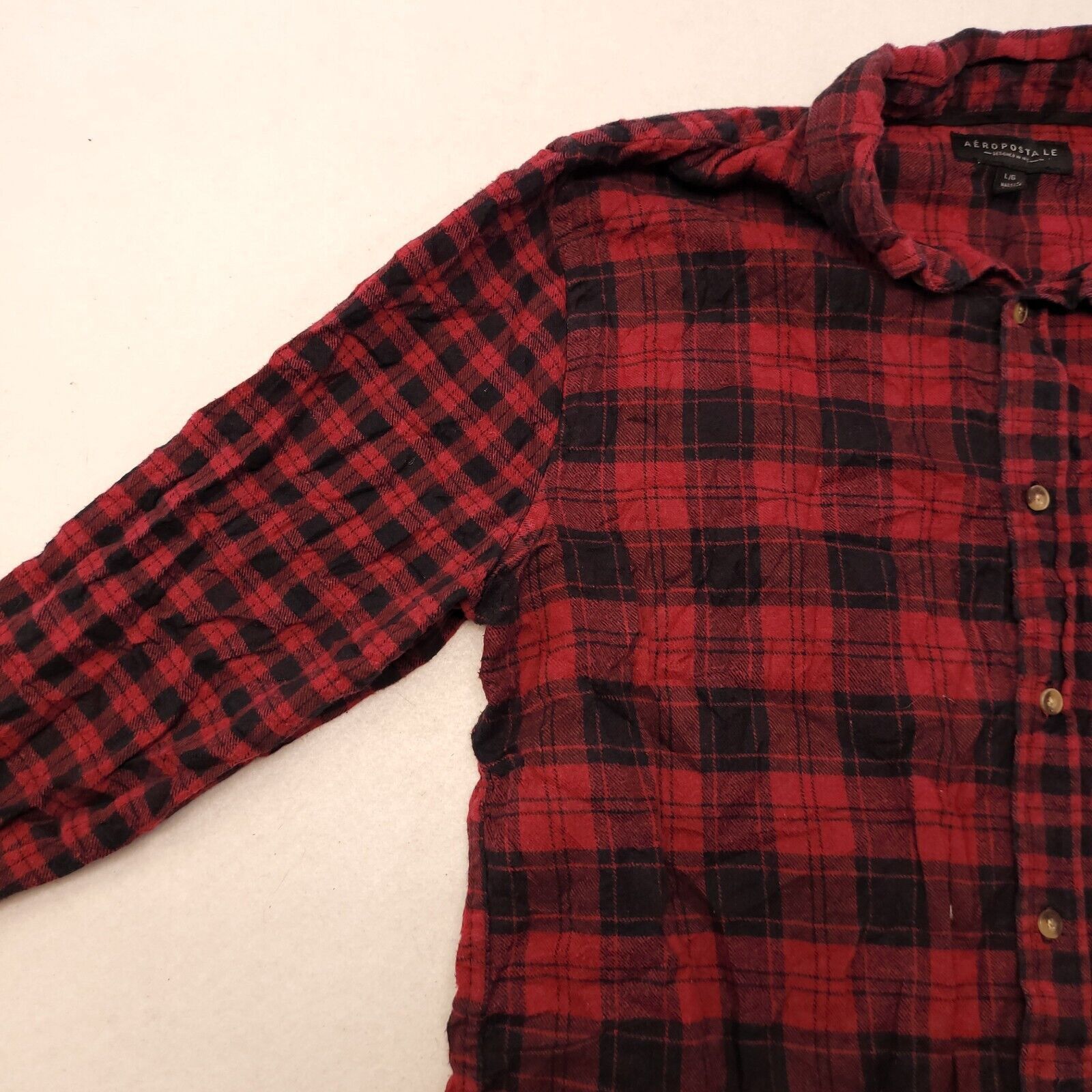 Aeropostale Aeropostale Tartan Flannel Shirt Mens Size Large L Red Black Size US L / EU 52-54 / 3 - 4 Thumbnail
