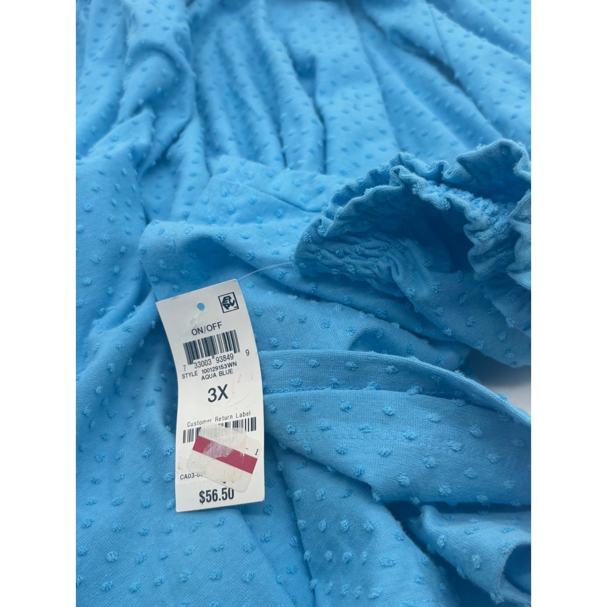 Style & Co Style Co Plus Size Off-the-Shoulder Swiss Dot Top, Aqua Blue Size ONE SIZE - 7 Thumbnail