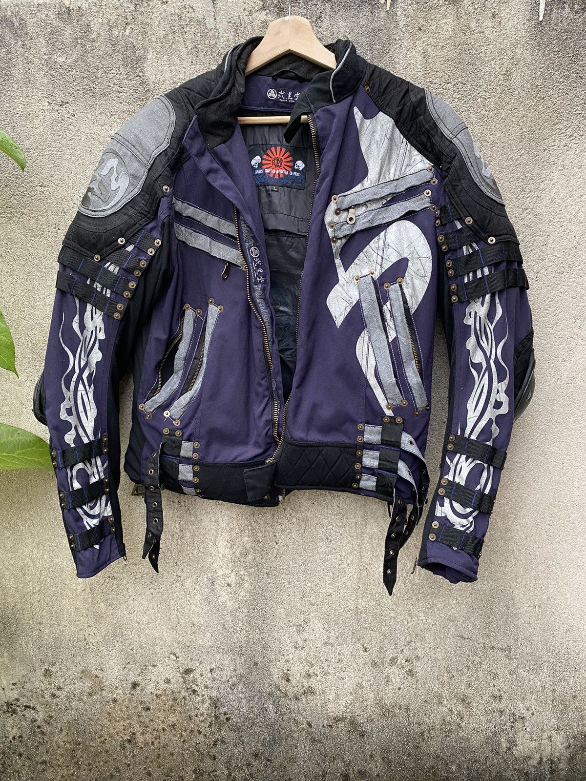 image of Racing x Sports Specialties Japanese Tradition Motorcycle Riding Jacket Design in Purple (Size Larg