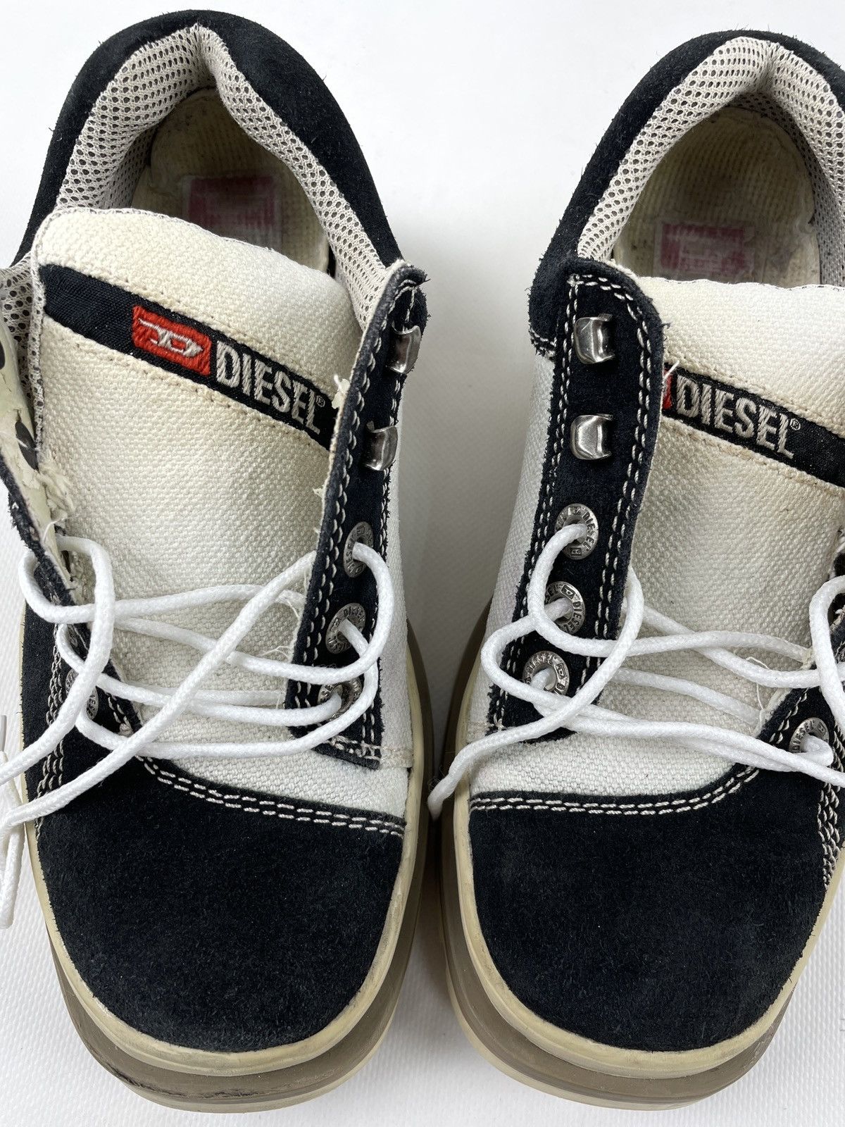 Diesel × Diesel Black Gold × Vintage 90's Platforms Chunky High Sole Low-Top Laces Heavy Boots Size US 8 / IT 38 - 14 Thumbnail