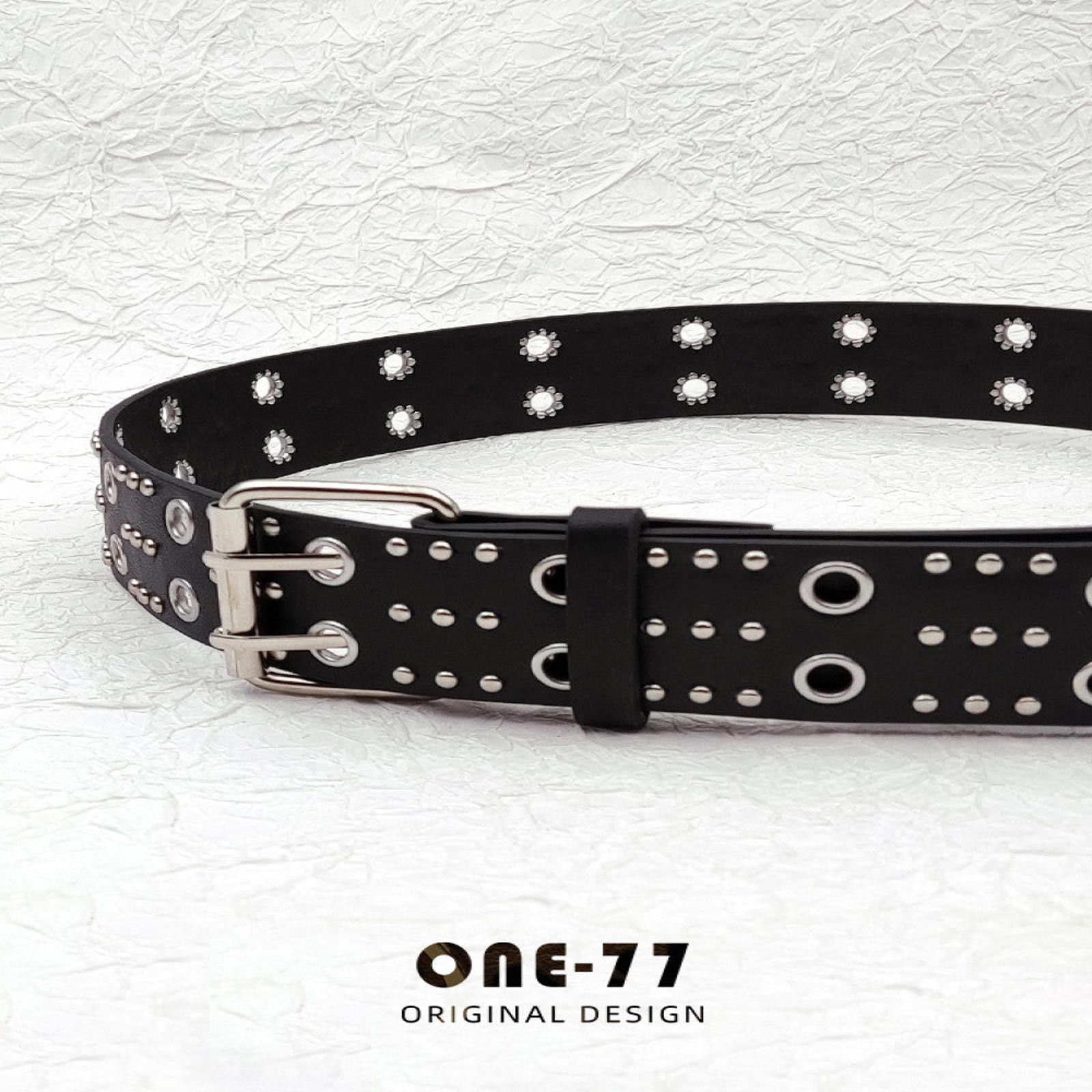 Leather Black Studded Belt Size ONE SIZE - 4 Thumbnail