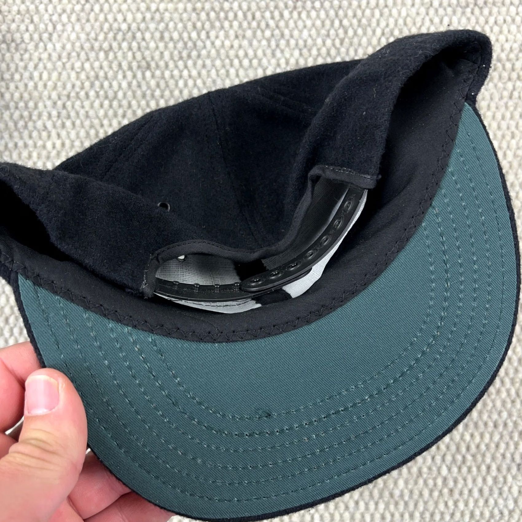 Coal VINTAGE Erckhoff Trucker Hat Cap Black Wool Snapback Made In USA Coal Mining 80s 90s Mens Size ONE SIZE - 4 Thumbnail