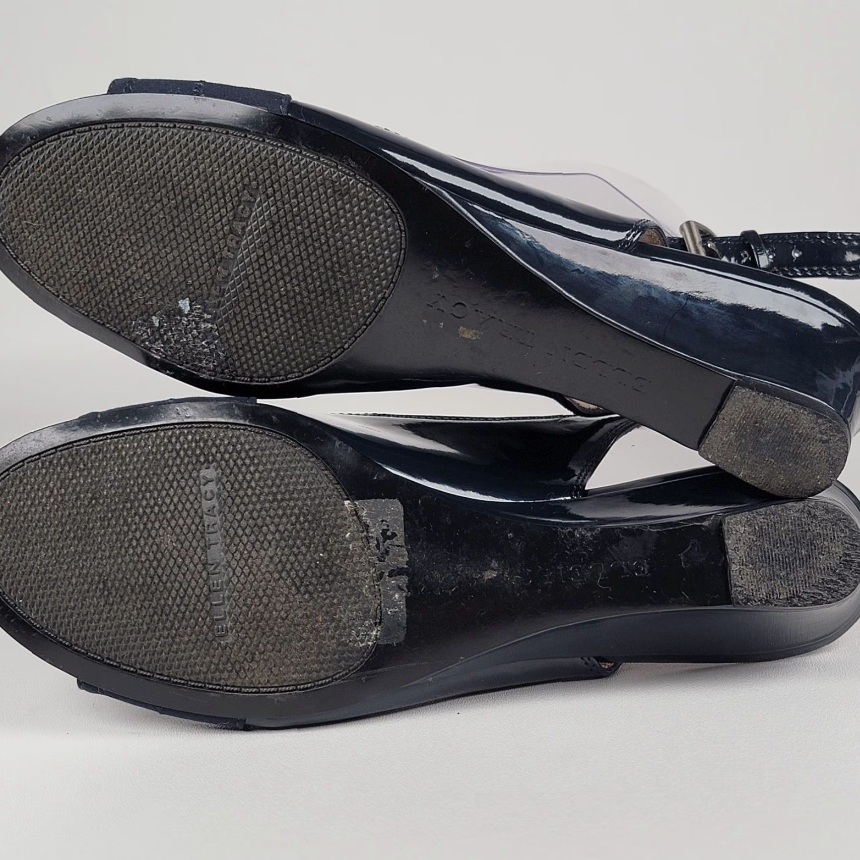 Ellen Tracy Ellen Tracy Black Dress Slingback Shoes ET - Jack Style Women's Size 9 M Slip-on Buckle Faux Leather Wedge Heel Shoes Womens Black 9M Size M / US 6-8 / IT 42-44 - 7 Thumbnail