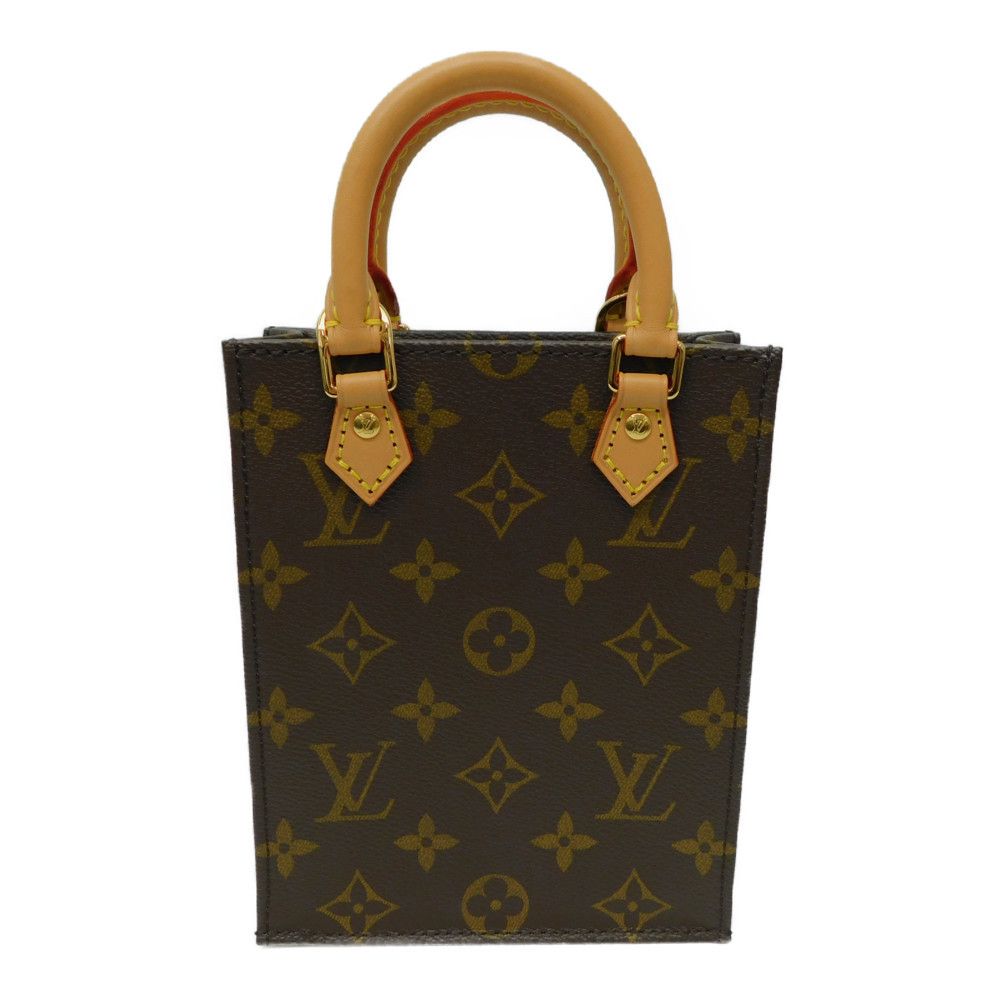 Louis Vuitton Petite Sac plat Shoulder Monogram Gold Metal Fittings Brown
