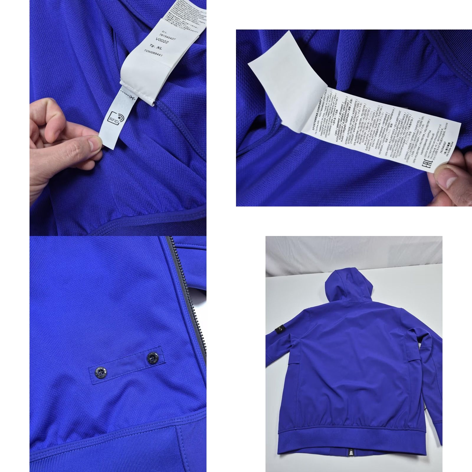 Stone Island Stone Island Jacket Mens XL Blue Light Soft Shell-R Hooded Full Zip Windbreaker Lined Pockets 761540427 Size US XL / EU 56 / 4 - 8 Thumbnail