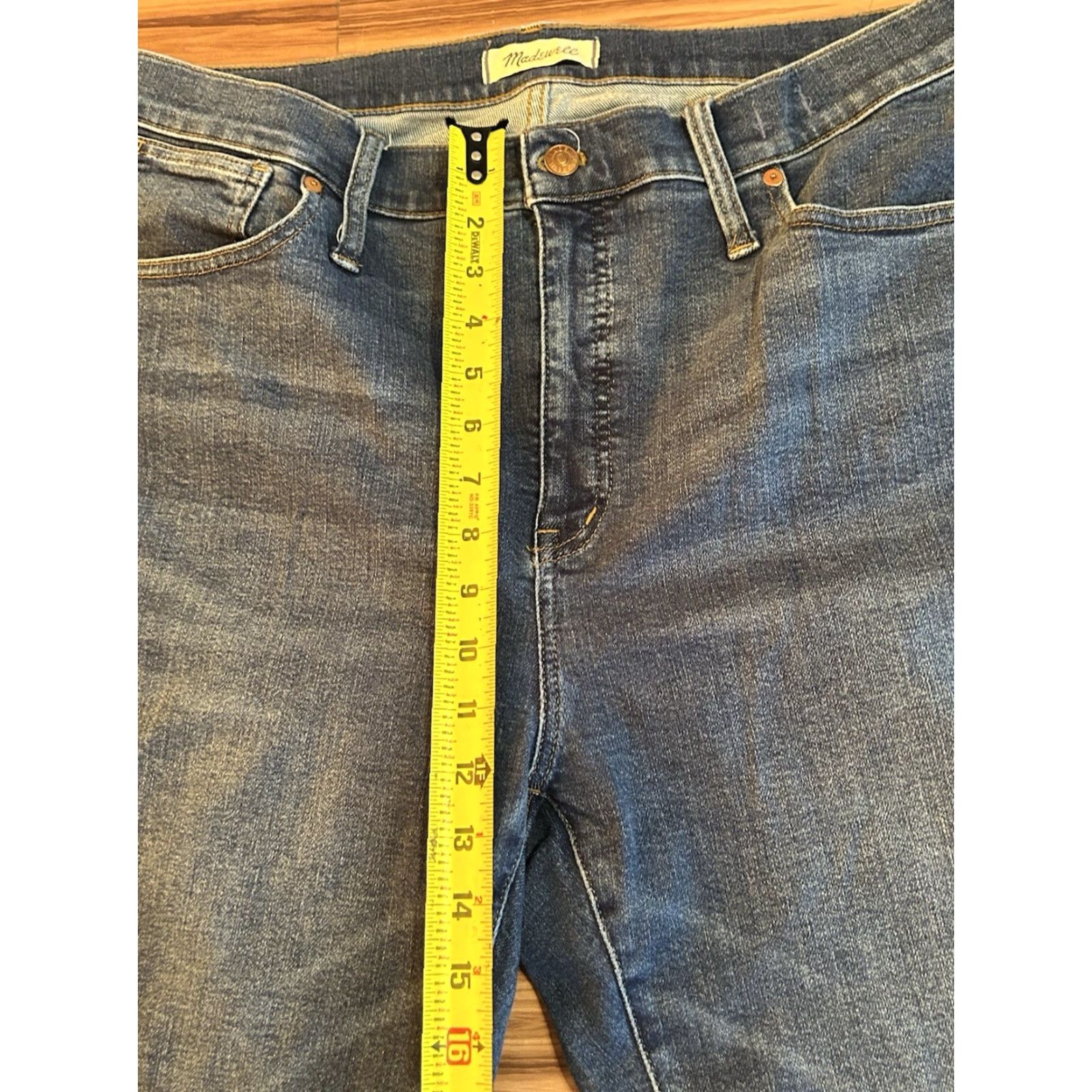 Madewell Womens Madewell Jeans 34R High Rise Skinny Dark Wash Blue 34 in Waist Womens Jeans Skinny High Rise Solid 10" - NA Size 24" / US 00 / IT 34 - 5 Thumbnail