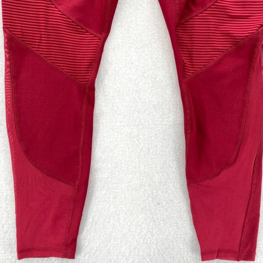 Vintage RBX Active Leggings Women's Medium Red Stretch Fabric Moisture Wicking Pull On Fabric Polyester Spandex Ankle Leggings Size 32" / US 10 / IT 46 - 3 Thumbnail