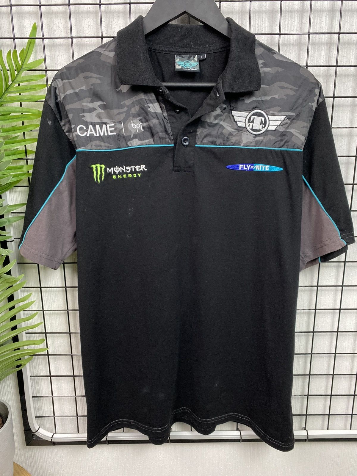 Other Monster Energy Racing Polo tee Men L size black T-Shirt Size US L / EU 52-54 / 3 - 4 Thumbnail
