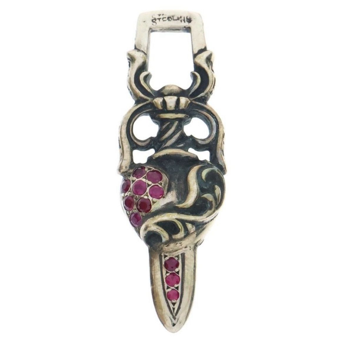 【美品】Chrome Hearts Dagger Heart Pendant Chrome Hearts Chrome Hearts Dagger Heart Pendant Silver Pink