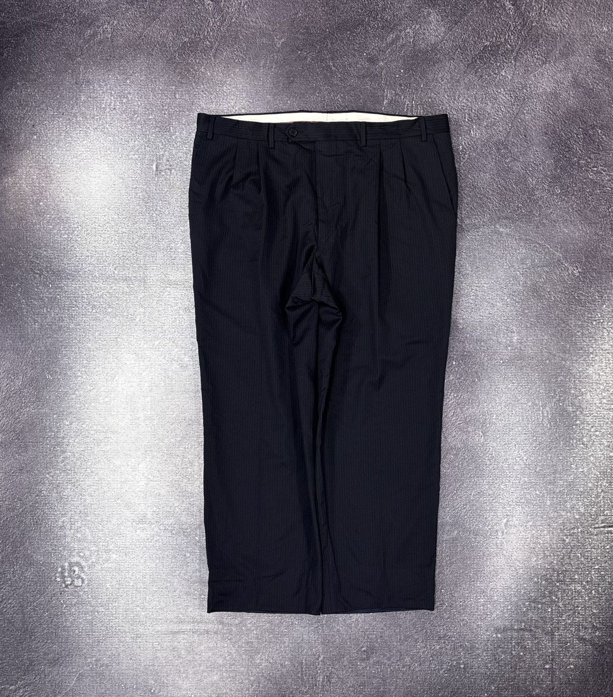 Canali Canali Men’s Navy Blue Pleated Wool Dress Pants Trousers Size US 38 / EU 54 - 1 Thumbnail