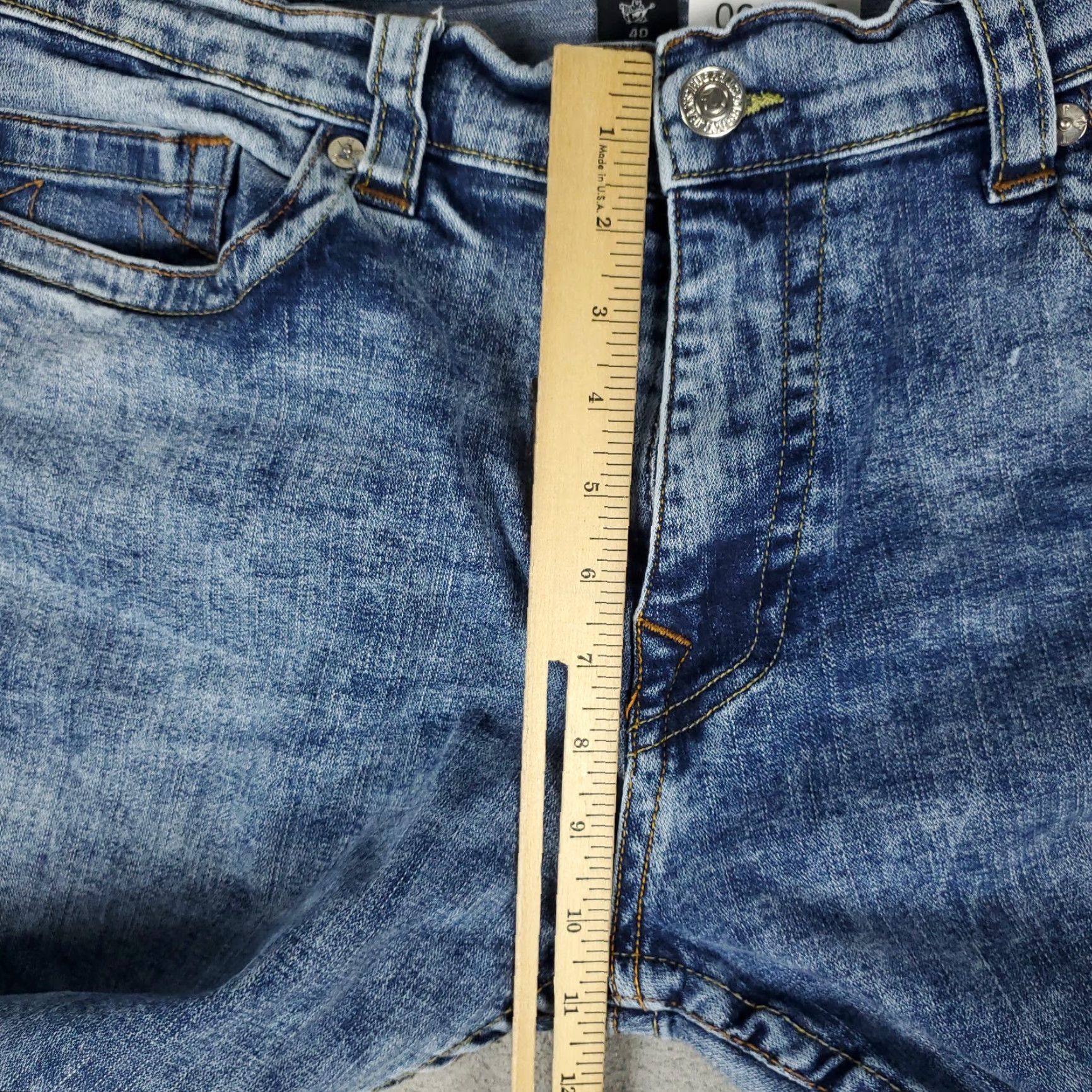 True Religion True Religion Jeans Mens 40x32 Blue Acid Wash Geno Relaxed Slim Straight Pants Size US 40 / EU 56 - 4 Thumbnail