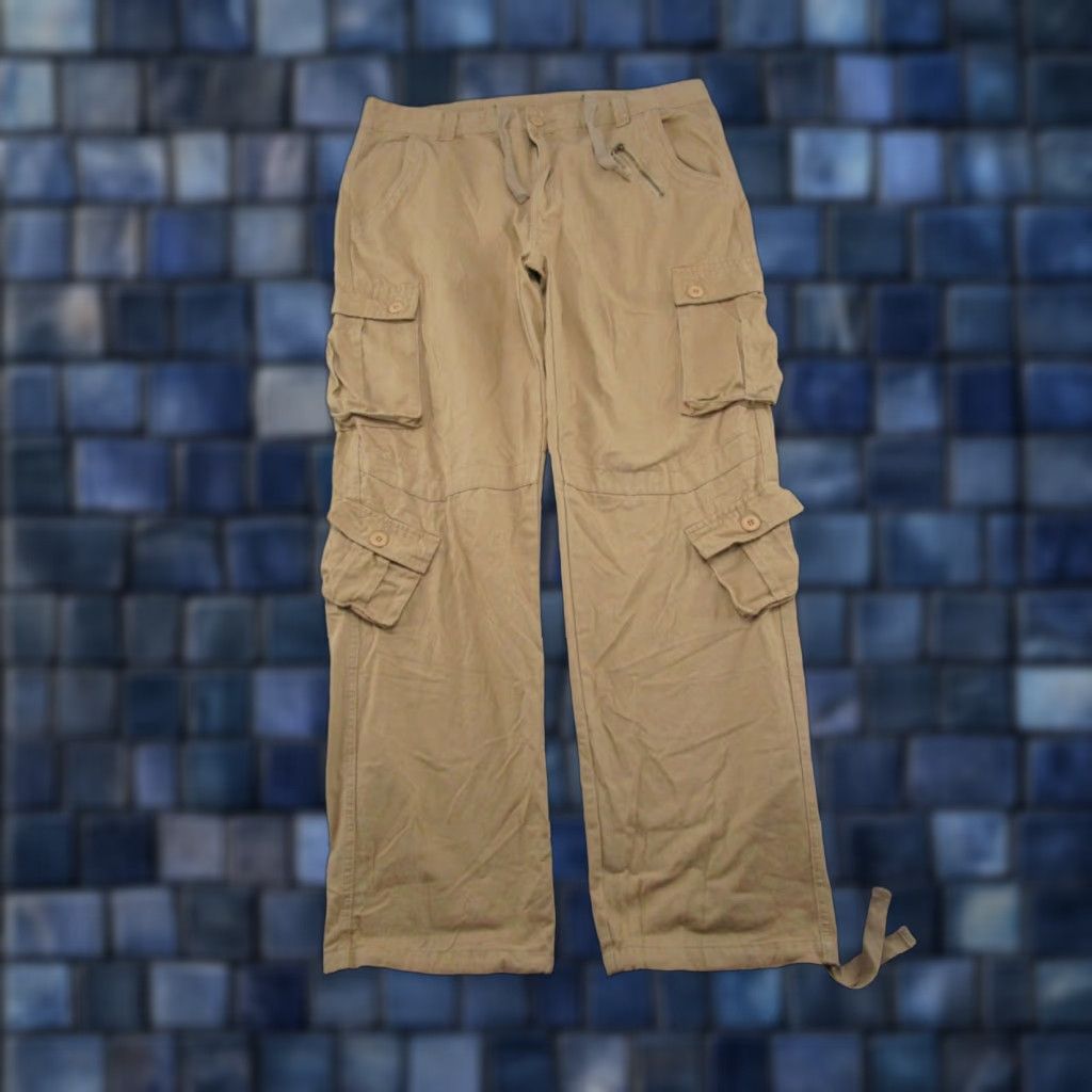 Vintage MustWay Mens Cargo Pants Size 40 Military Cargo Pants Yellow 40 Inch Waist Canvas Cotton Tapered Regular Front Flat Front Size US 40 / EU 56 - 1 Thumbnail