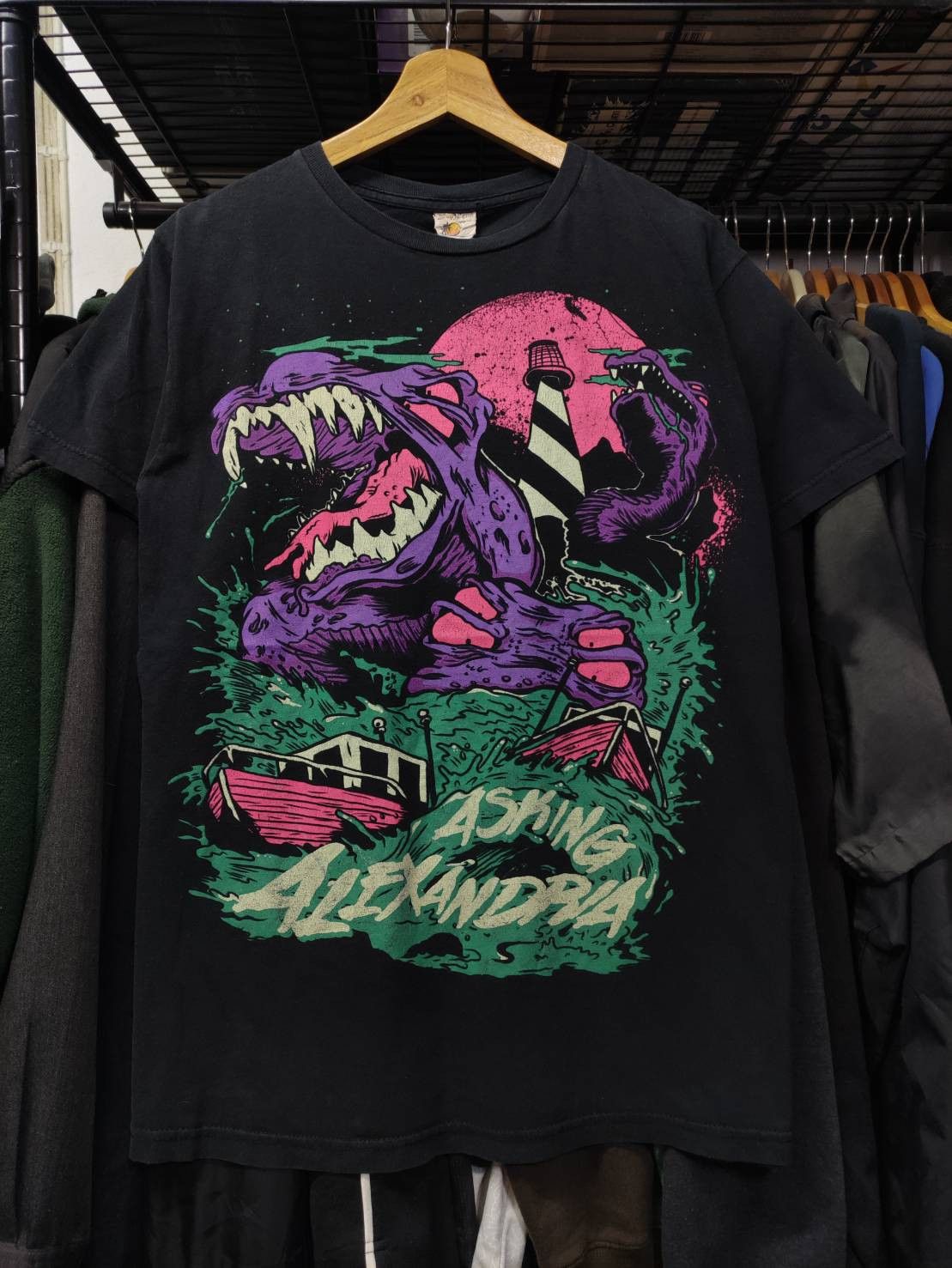 Band Tees Vtg 00's Asking Alexandria " Sea Monsters " T-Shirt Size US L / EU 52-54 / 3 - 2 Thumbnail
