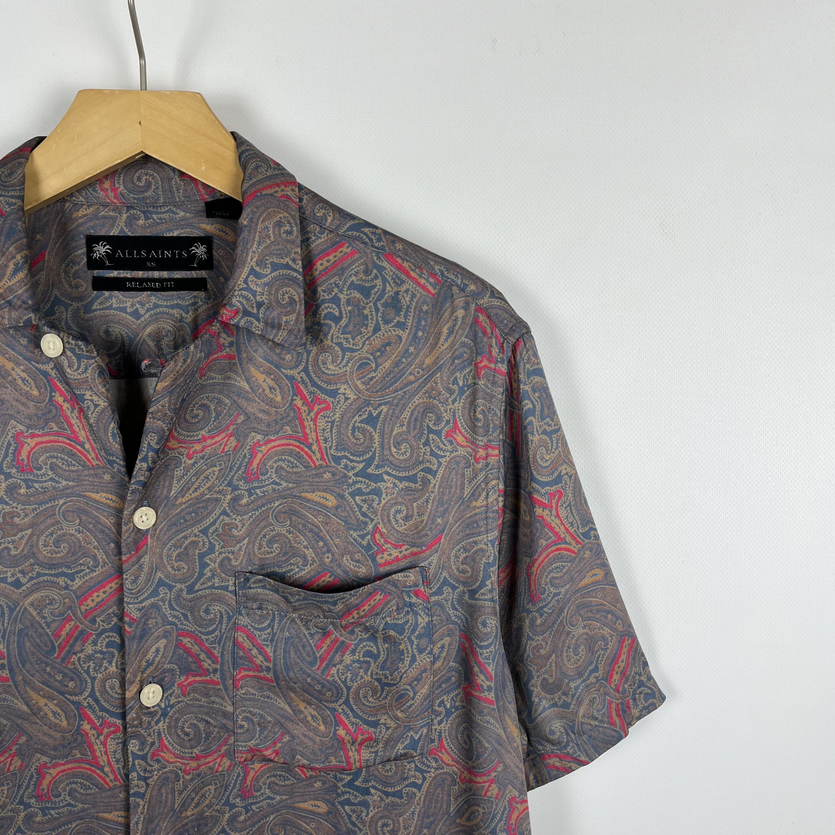 Allsaints AllSaints Oslo Paisley Crazy Art SS Button Up Shirt Size US XS / EU 42 / 0 - 2 Thumbnail