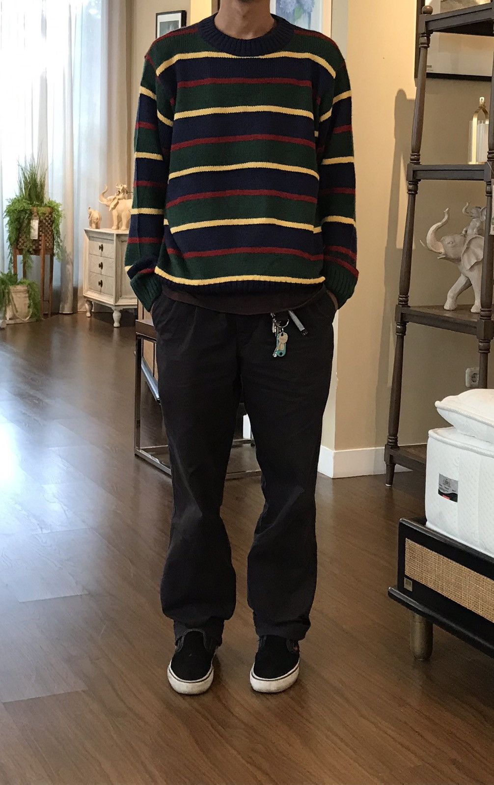 Japanese Brand Cardigan Stripe Colored ( Handmade ) Size US XL / EU 56 / 4 - 7 Thumbnail