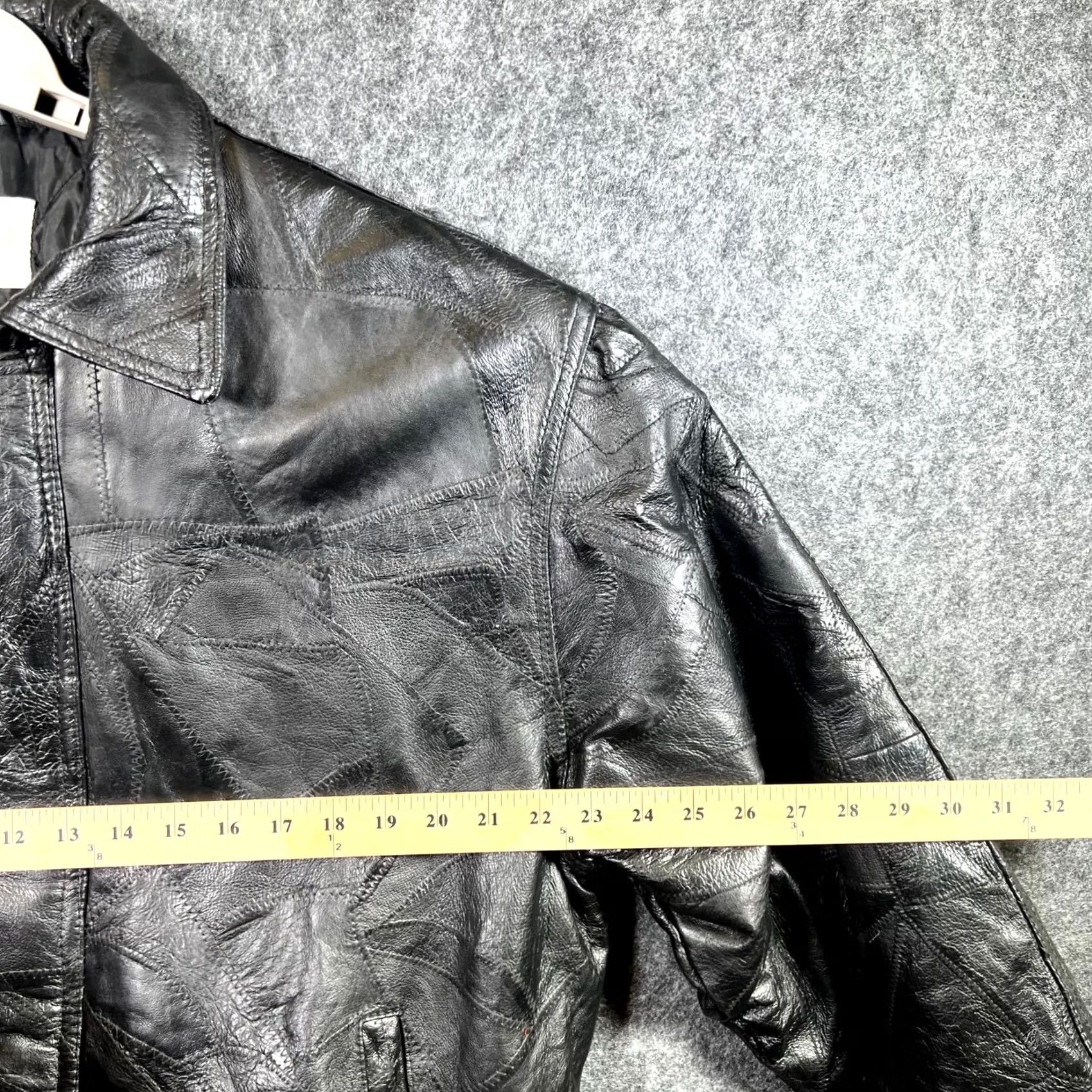 Vintage Vintage Leather Jacket Mens Large Black Patchwork Grunge 90s Moto Biker Size US L / EU 52-54 / 3 - 6 Thumbnail