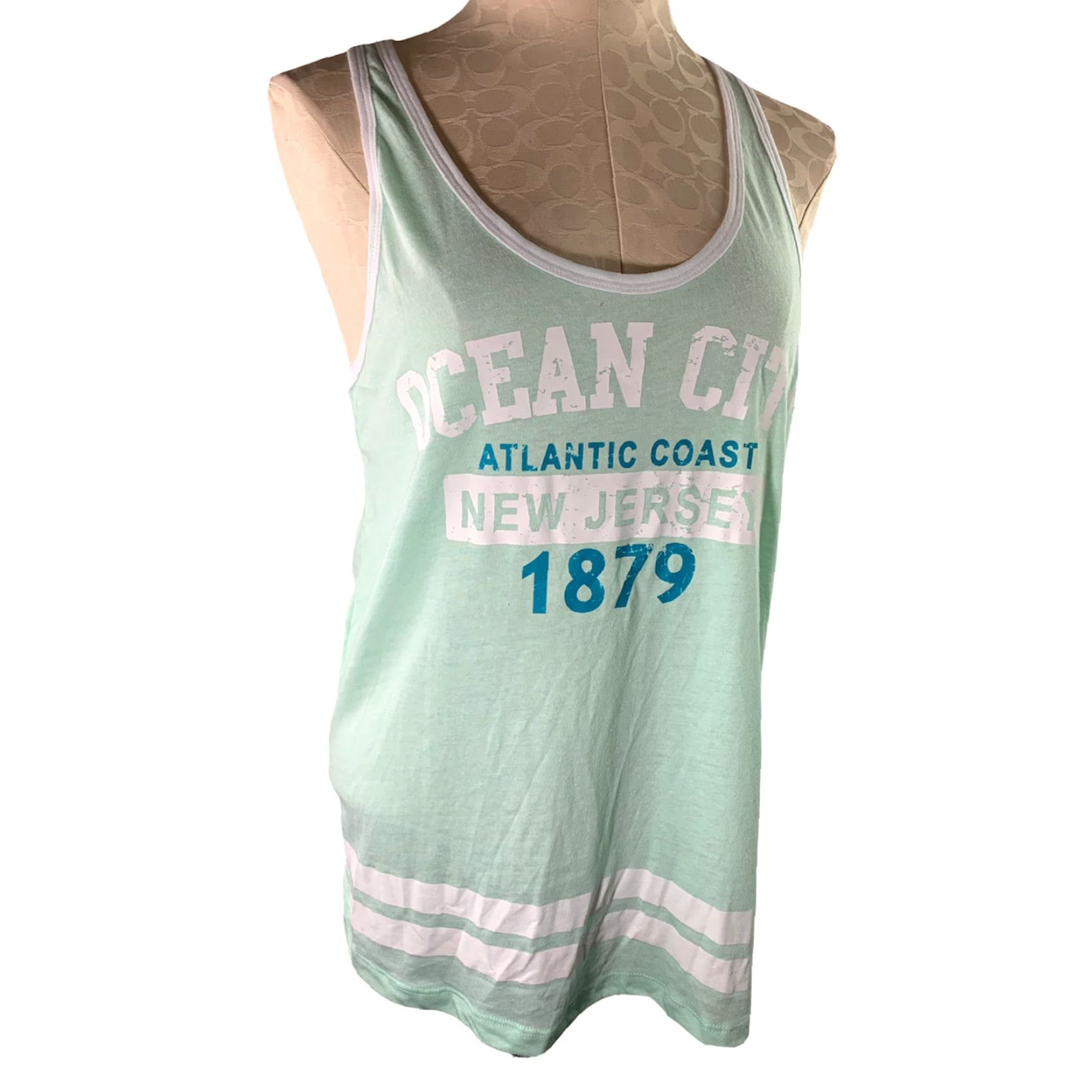 Vintage VINTAGE XL Exist Women's Tank - Ocean City NJ Atlantic Coast Floral Green Sleeveless Tunic Size XL / US 12-14 / IT 48-50 - 2 Thumbnail
