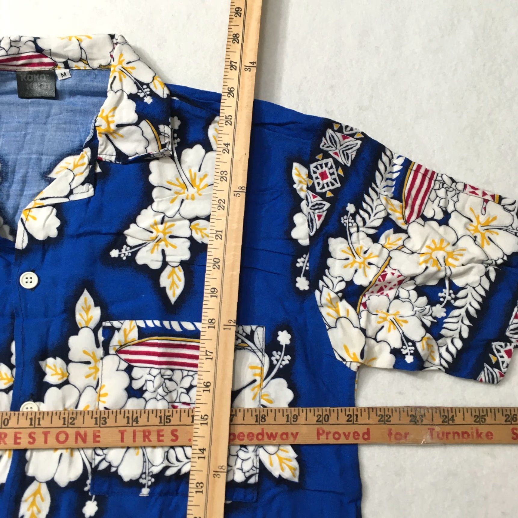 Vintage KOKO Shirt Men Medium Blue Classic Surfer Print Cotton Floral Short Sleeve Button-Up Collared Hawaiian Theme Size US M / EU 48-50 / 2 - 4 Thumbnail