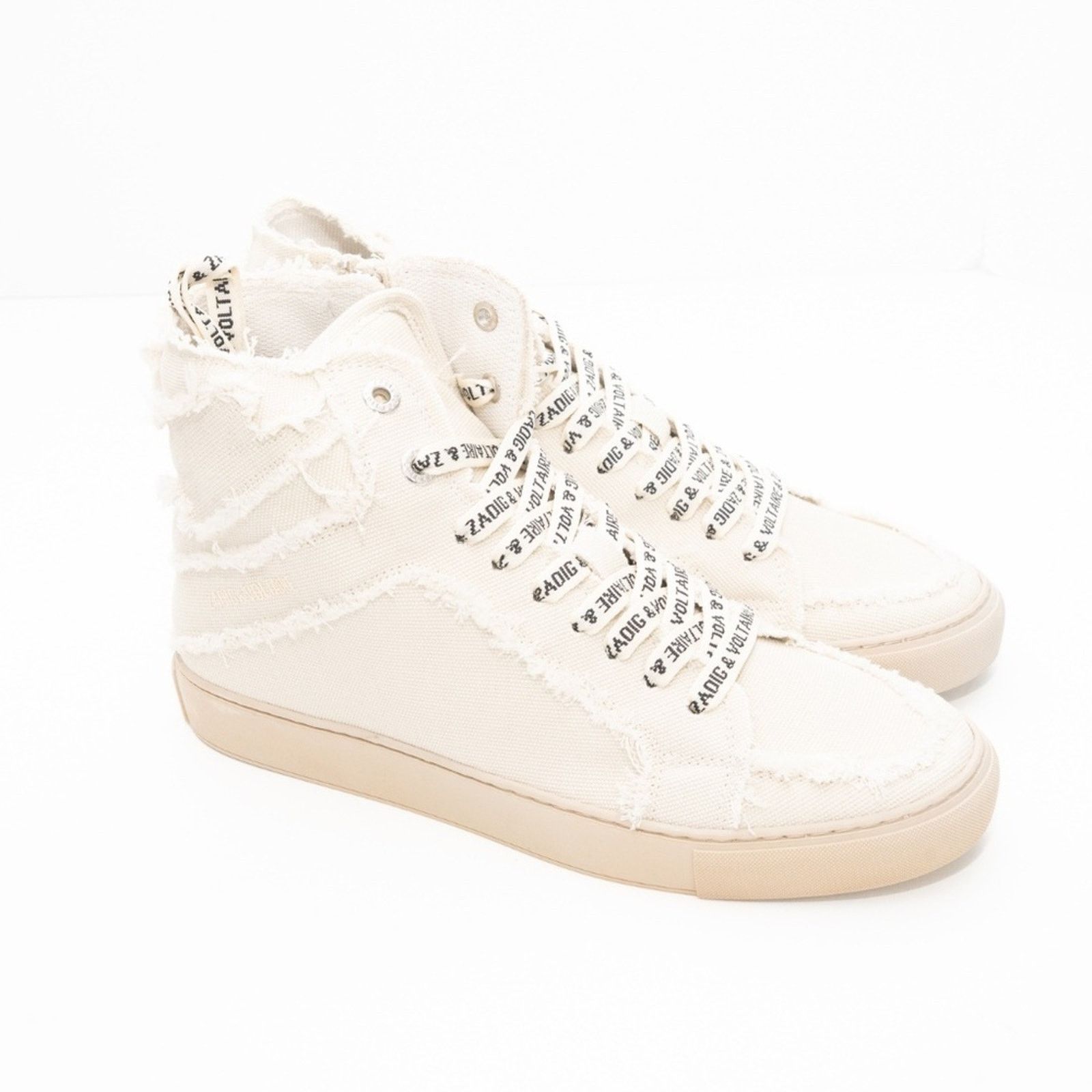 Zadig & Voltaire Zadig Voltaire. High Flash Canvas Shoes In White. Size US 10 / IT 40 - 2 Thumbnail