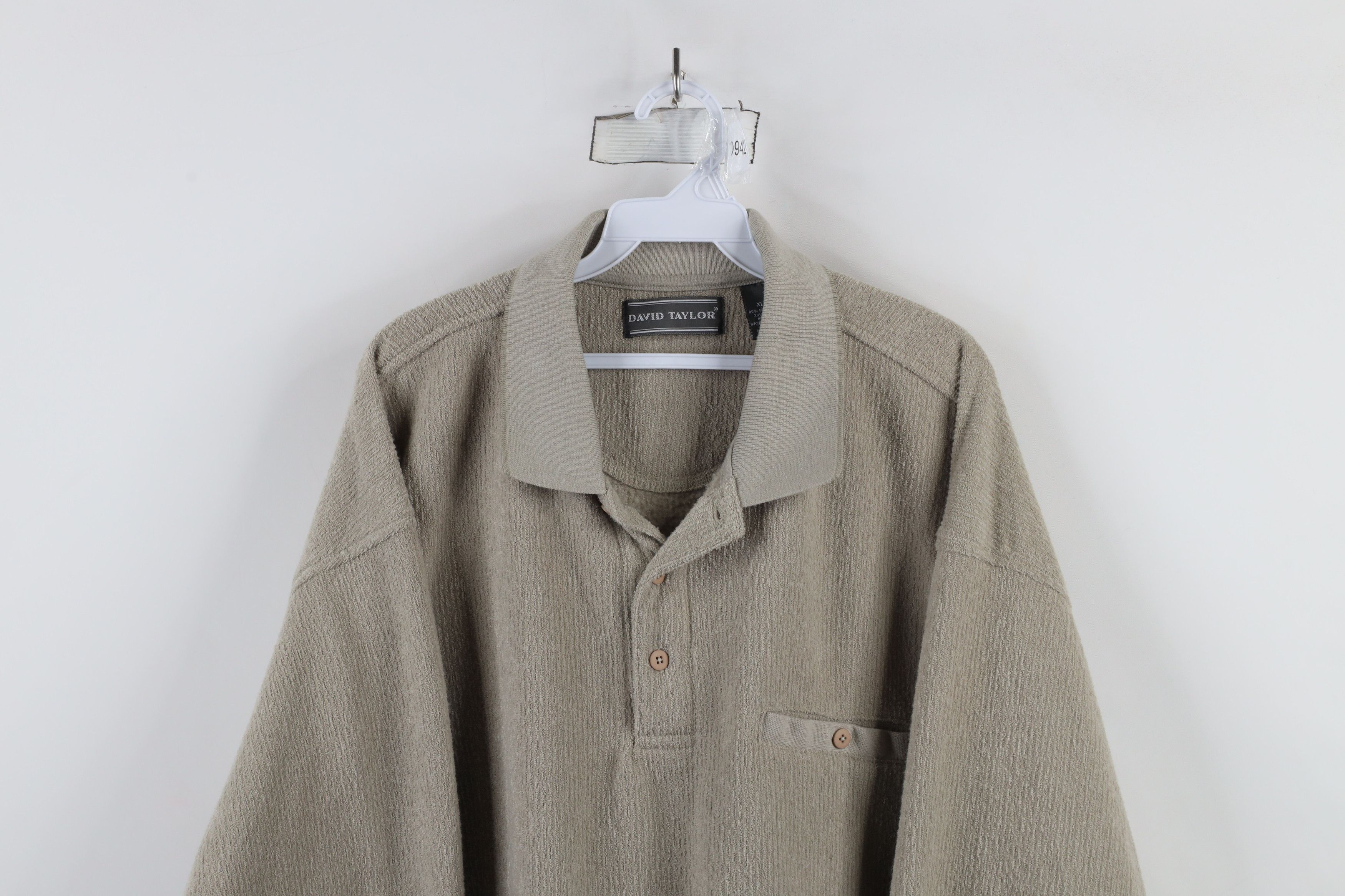 Vintage Vintage 90s Streetwear Fleece Ribbed Collared Sweatshirt Size US XL / EU 56 / 4 - 2 Thumbnail