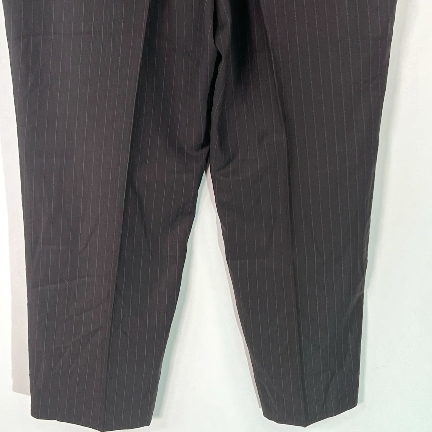 Vintage Louis Raphael Rosso Men Dress Pants Striped Dark Chocolate Brown 40X30 Regular Inseam 30 in Size US 40 / EU 56 - 4 Thumbnail