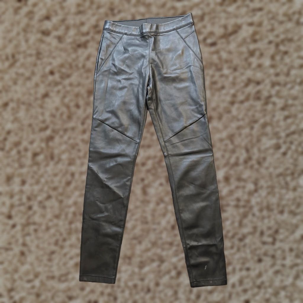 Free People VINTAGE Free People Pants Womens 25 Black Faux Leather Skinny Pull On Stretch Capsule Size 42" / US 20 - 1 Thumbnail