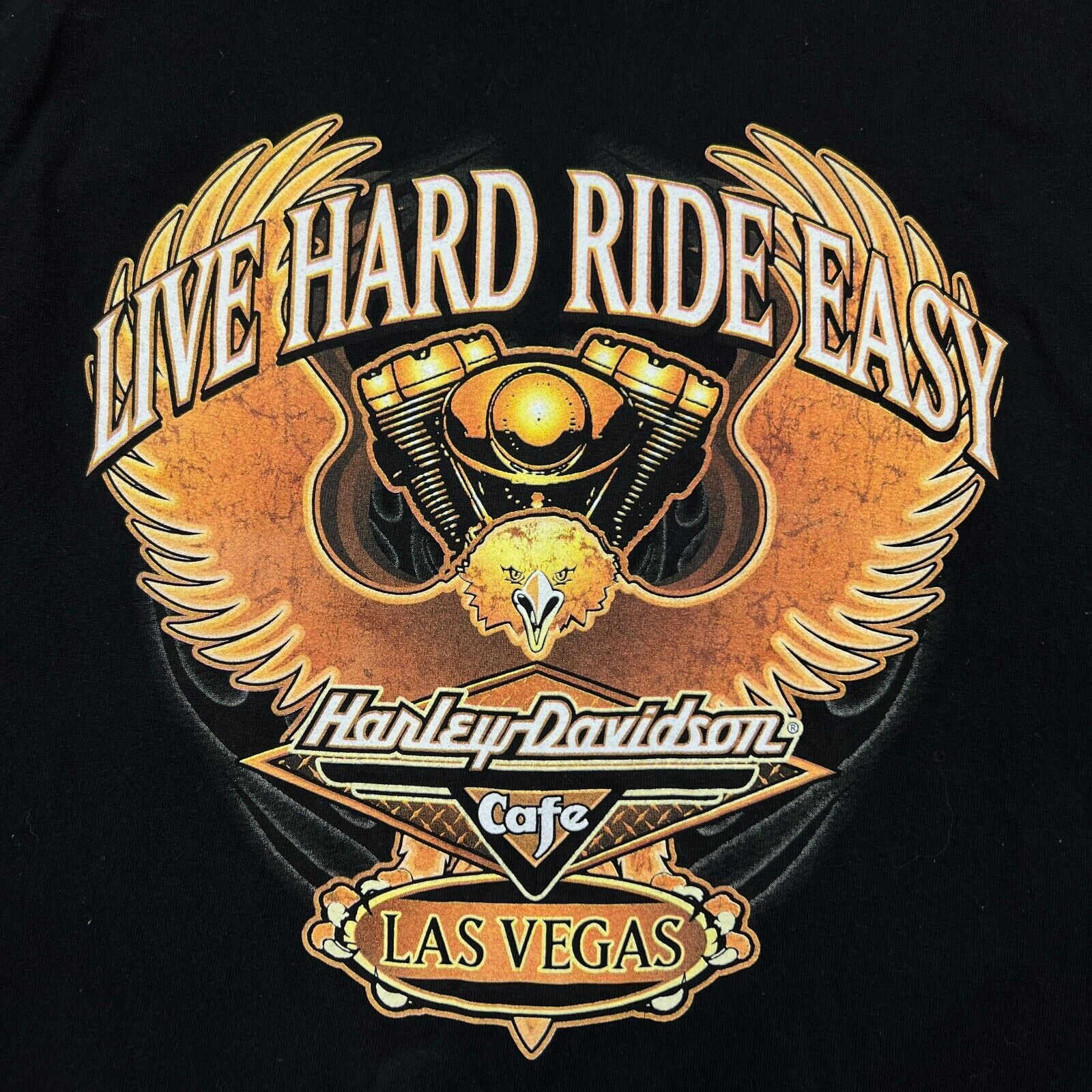 Harley Davidson × Vintage Harley Davidson T Shirt 2XL Live Hard Ride Easy Eagle Tee Size US XXL / EU 58 / 5 - 2 Thumbnail