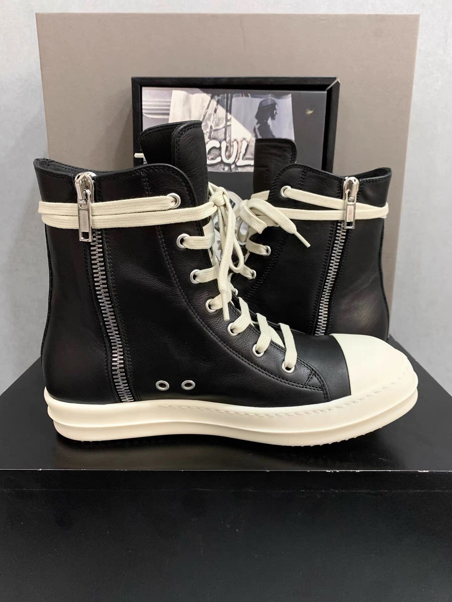 Rick Owens Rick Owens 25FW Mainline Leather High-Top Big Converse K34 Size US 6 / IT 36 - 5 Thumbnail