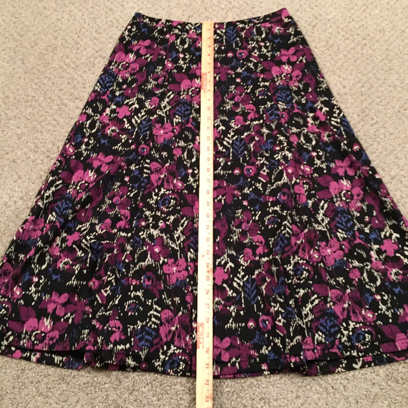 Vintage Sag Harbor Skirt Purple Floral Maxi Long Lined Pull On S Women Size 28" / US 6 / IT 42 - 4 Thumbnail
