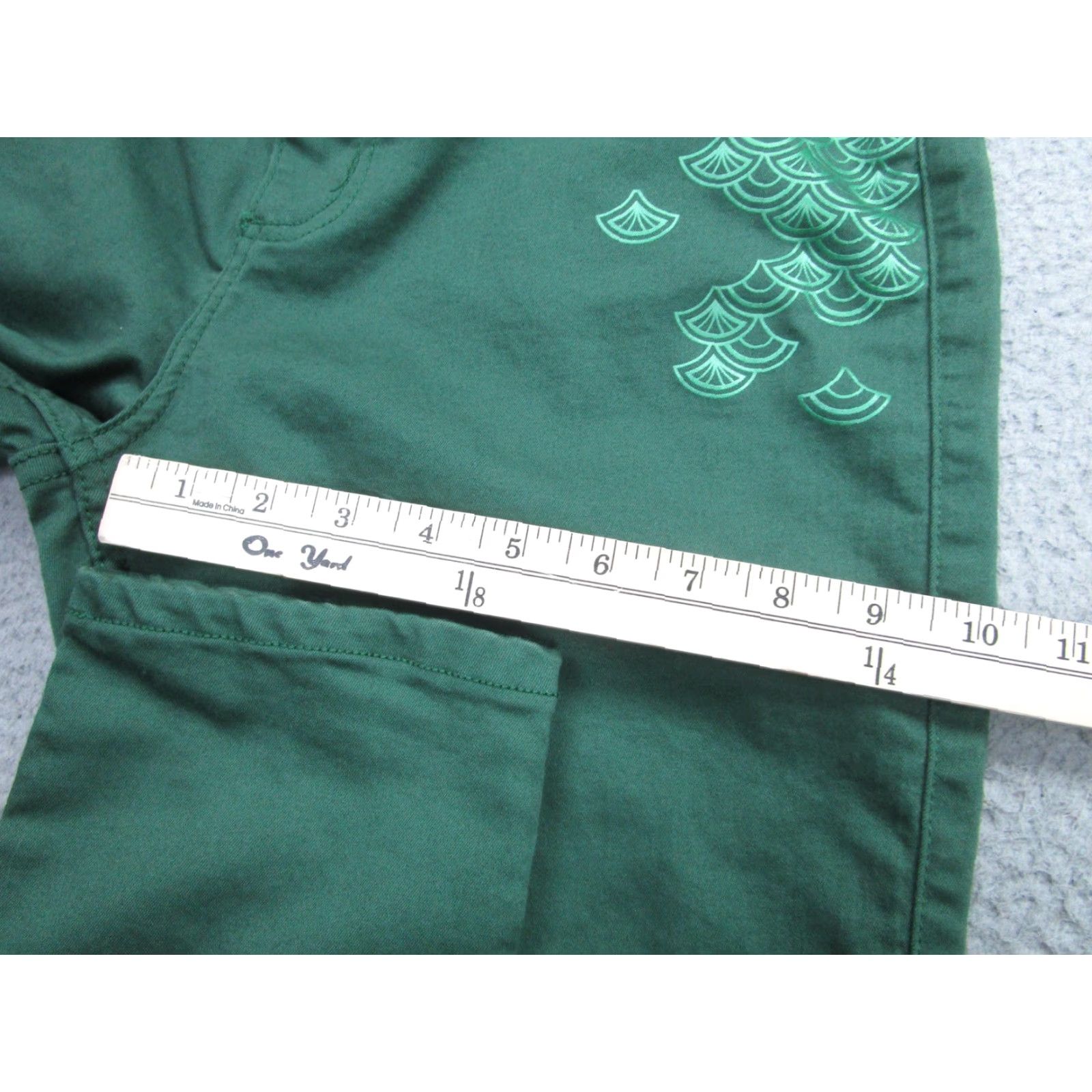 Vintage Disney Her Universe Pants Juniors 9 Green Stretch Skinny Twill Mermaid Scales Size 30" / US 8 / IT 44 - 7 Thumbnail