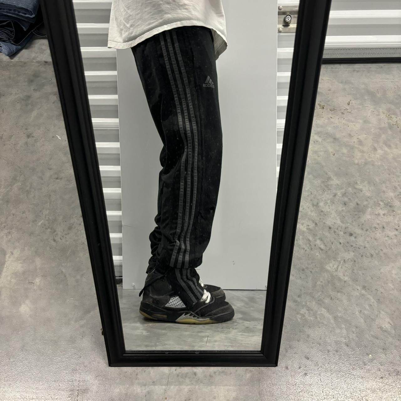 Adidas × Vintage Vintage Y2K/2000s Black Grey Adidas Striped Drill Essential Track Pants! Size US 28 / EU 44 - 1 Thumbnail