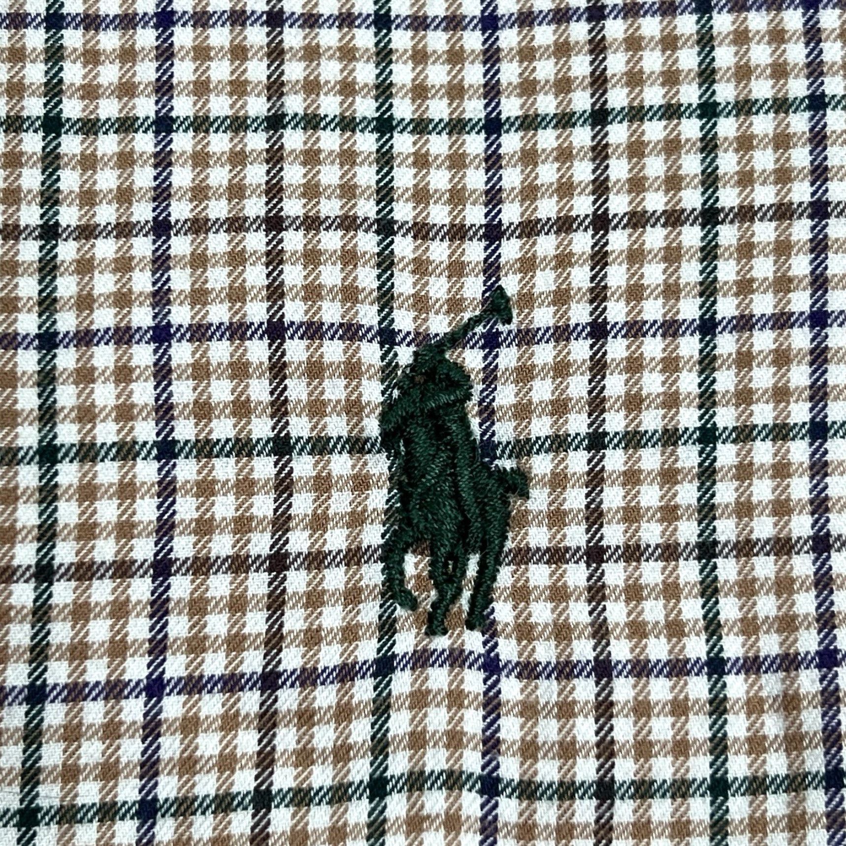 Polo Ralph Lauren VINTAGE Polo Ralph Lauren Shirt Mens 2XL Plaid Tan Blue Long Sleeve Button Green Pony Size US XXL / EU 58 / 5 - 4 Thumbnail