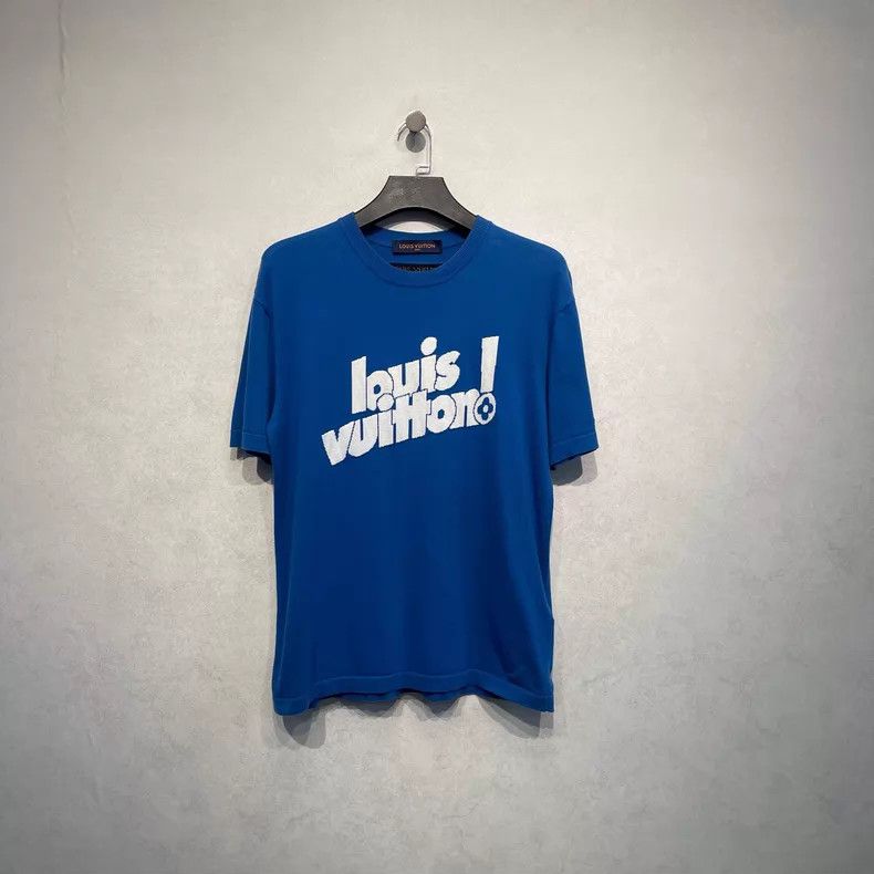 Louis Vuitton Louis Vuitton Logo jacquard blue knit short sleeves Size US L / EU 52-54 / 3 - 1 Thumbnail