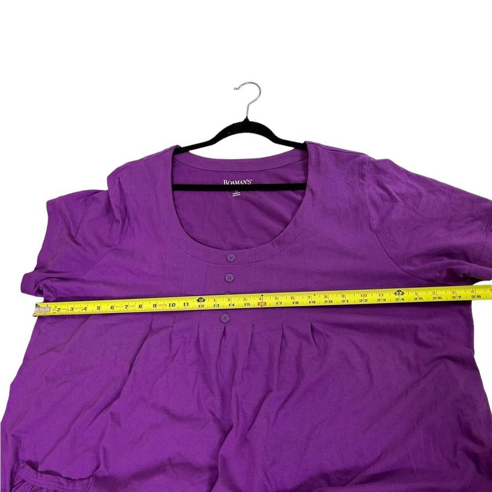 Designer Roaman’s l Two-Pocket Soft Knit Tunic Purple 1X Size XL / US 12-14 / IT 48-50 - 7 Thumbnail