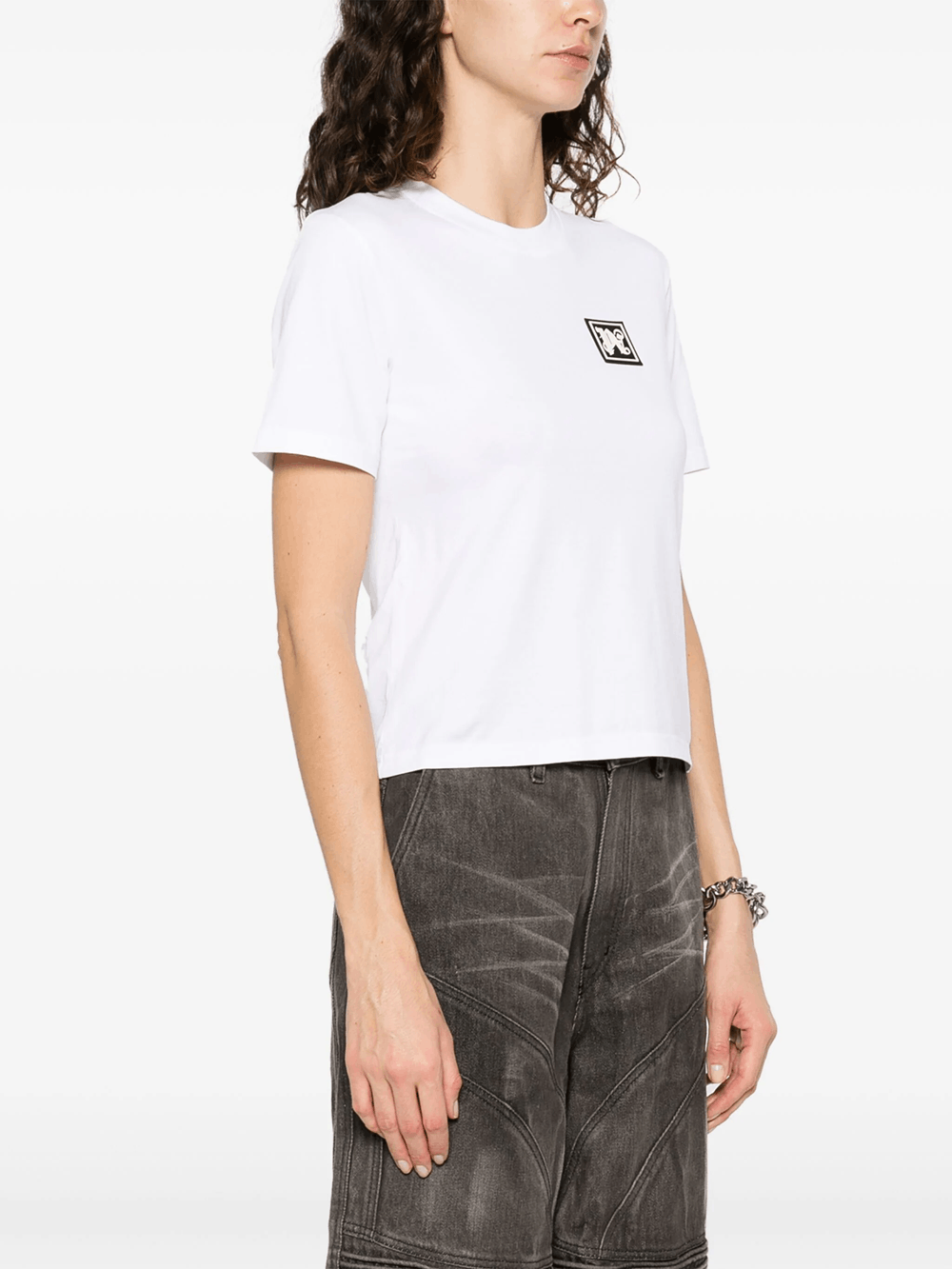 Palm Angels o1s22i1n0824 Ski Club T-Shirt in White Size L / US 10 / IT 46 - 3 Thumbnail