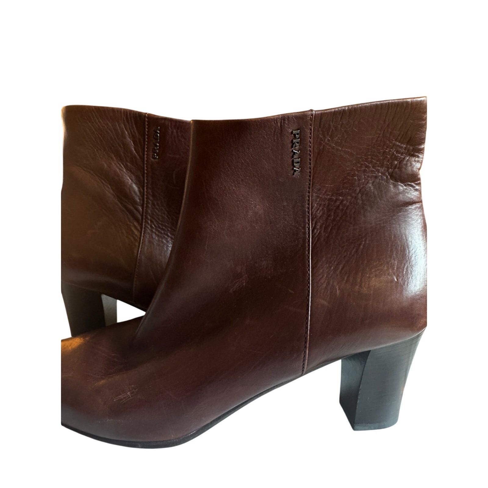 Prada Prada 90s Brown Leather booties Size US 9.5 / IT 39.5 - 3 Thumbnail