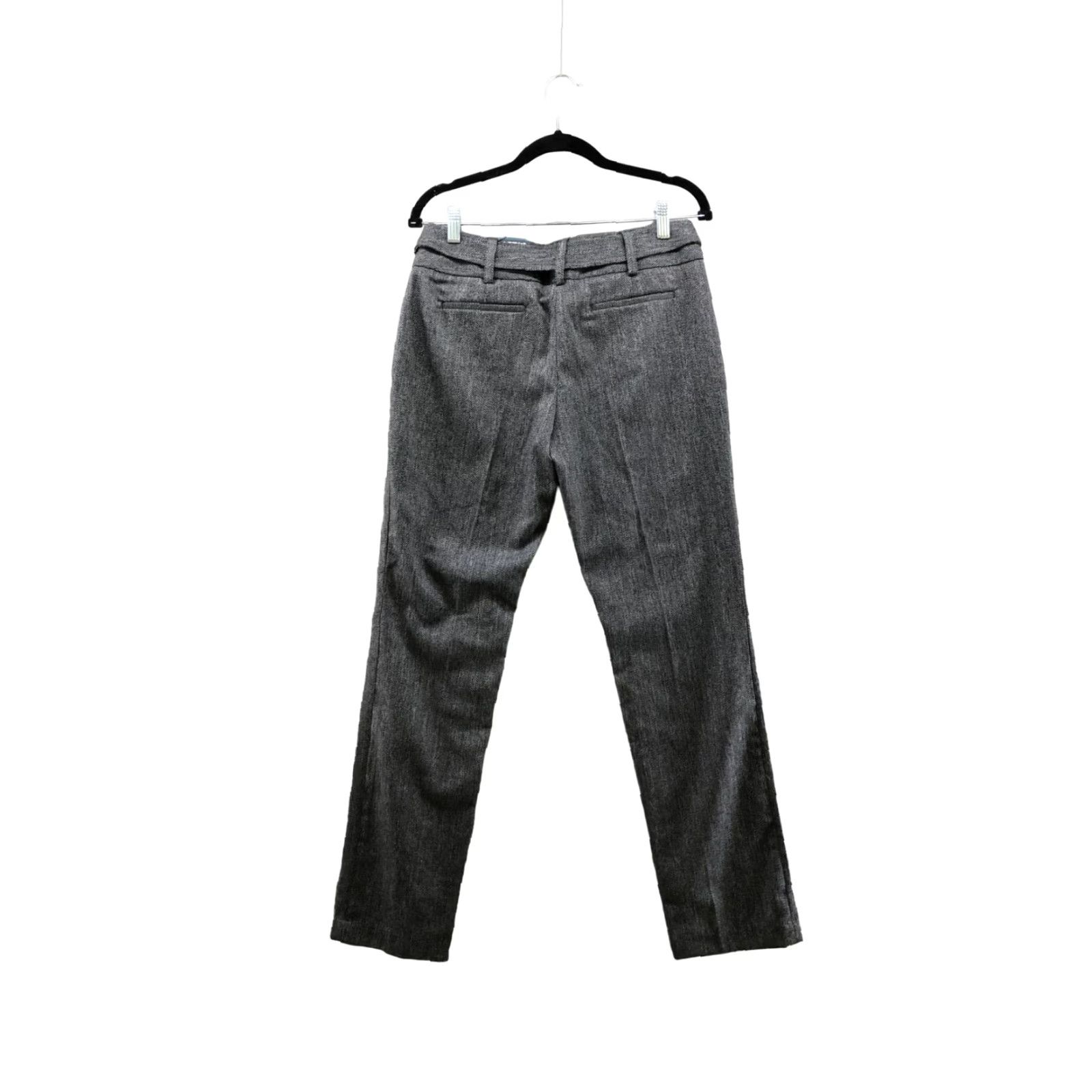 Apt. 9 APT. 9 Dress Pants Straight Leg Womens 8 Gray Herringbone Mid Rise Flat Front Workwear Career Pants Size 30" / US 8 / IT 44 - 2 Thumbnail
