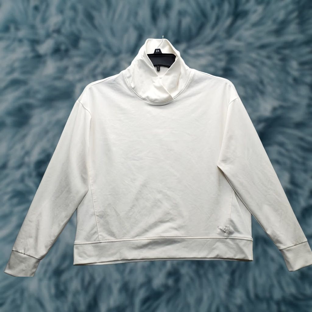 Puma PUMA Sweatshirt Womens M White Golf Performance Logo Raglan Pullover Size M / US 6-8 / IT 42-44 - 1 Thumbnail