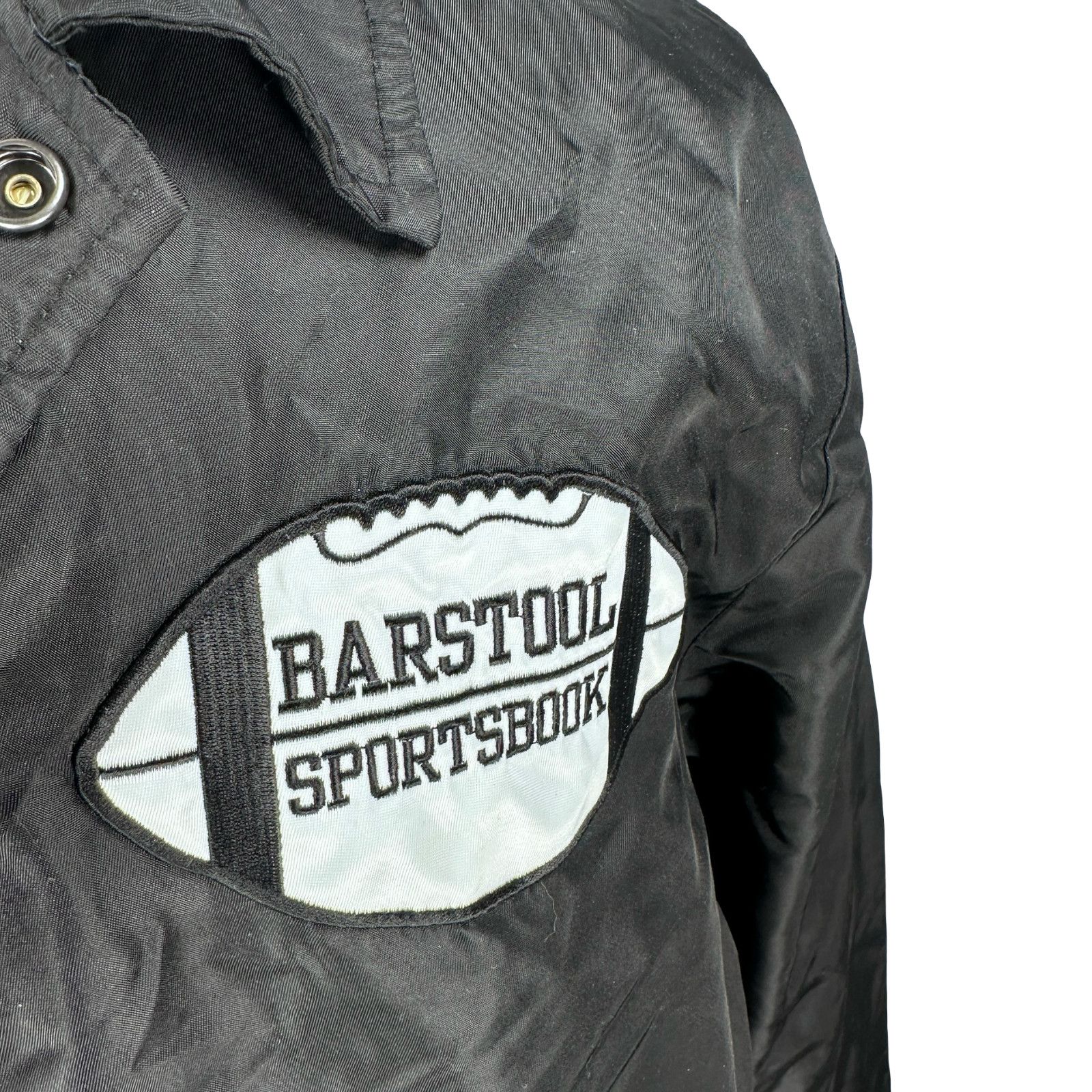 Starter Starter Barstool Sportsbook Jacket Mens L Black Nylon Snap Size US L / EU 52-54 / 3 - 3 Thumbnail