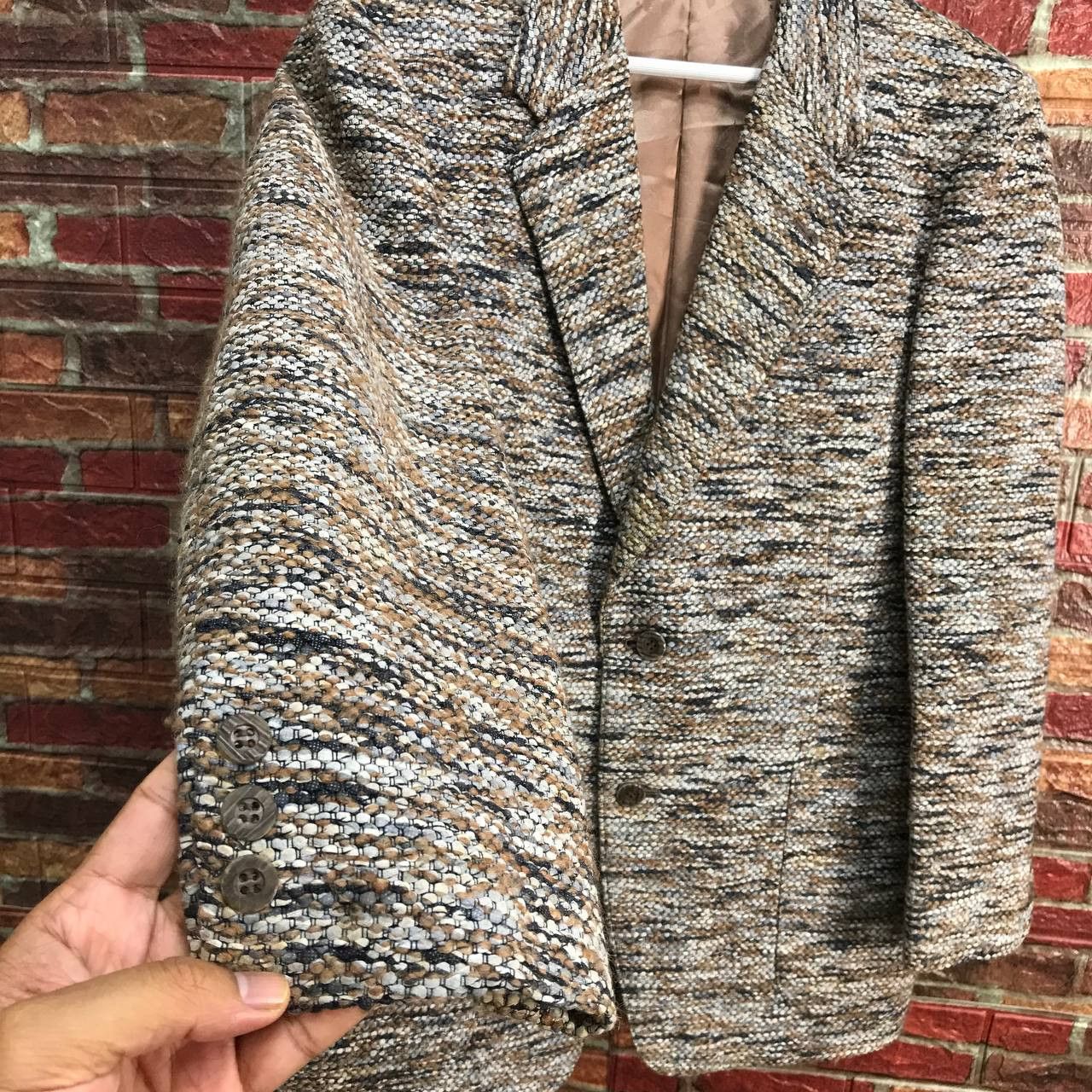 Japanese Brand GOLDEN TWEED GENUINE ROYAL TOKYO TWEED KNITTED COAT Size US M / EU 48-50 / 2 - 4 Thumbnail