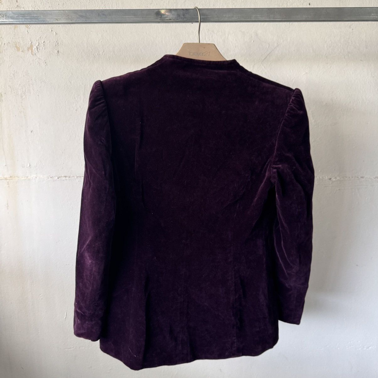Givenchy 1990 Givenchy Boutiques Velvet Purple Zipper Coat Size S / US 4 / IT 40 - 8 Thumbnail