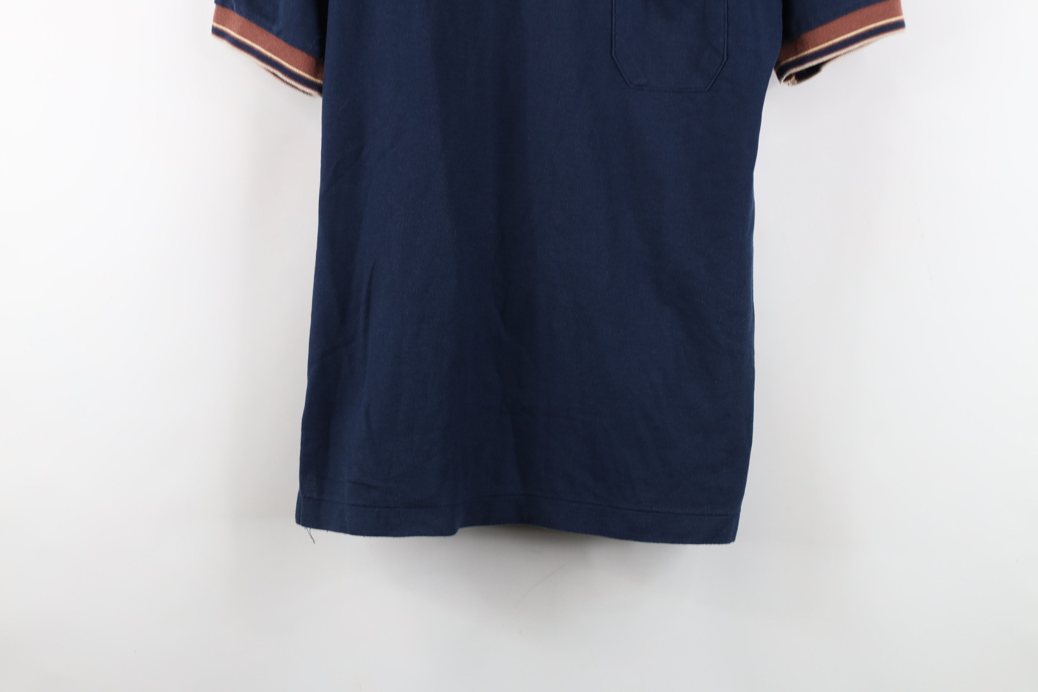 Vintage Vintage 70s Streetwear Striped Pique Cotton Knit Pocket Polo Size US M / EU 48-50 / 2 - 3 Thumbnail