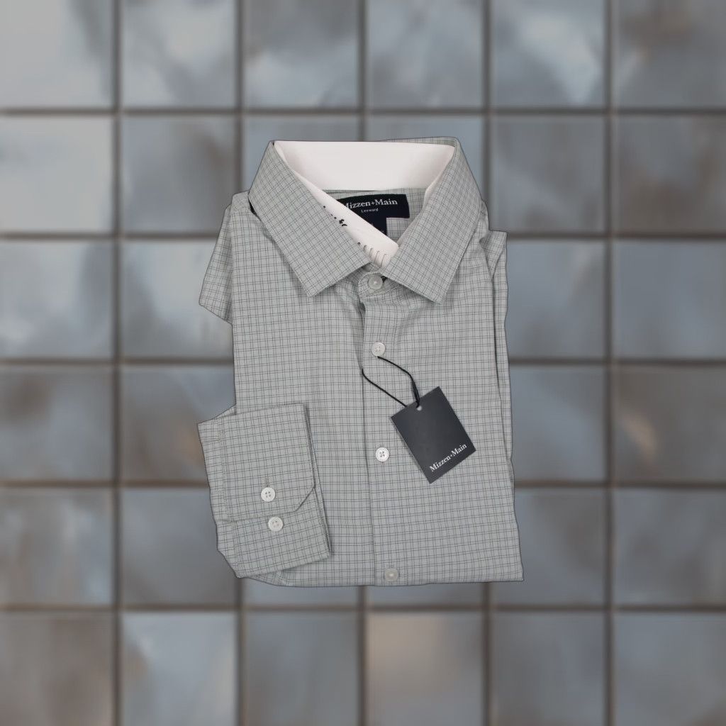 Mizzen+Main Mizzen+Main Leeward Shirt Mens XL Gray Plaid Trim Fit Long Sleeve Performance Shirt Size US XL / EU 56 / 4 - 1 Thumbnail