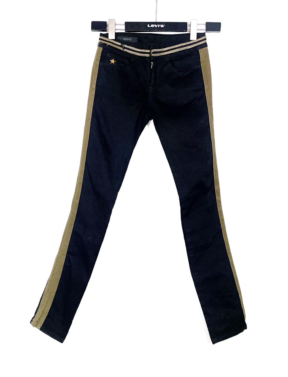 Gucci Gucci Women Black Slim Jeans Gold Fitting LAMPO Size 38 Size 26" / US 2 / IT 38 - 1 Thumbnail