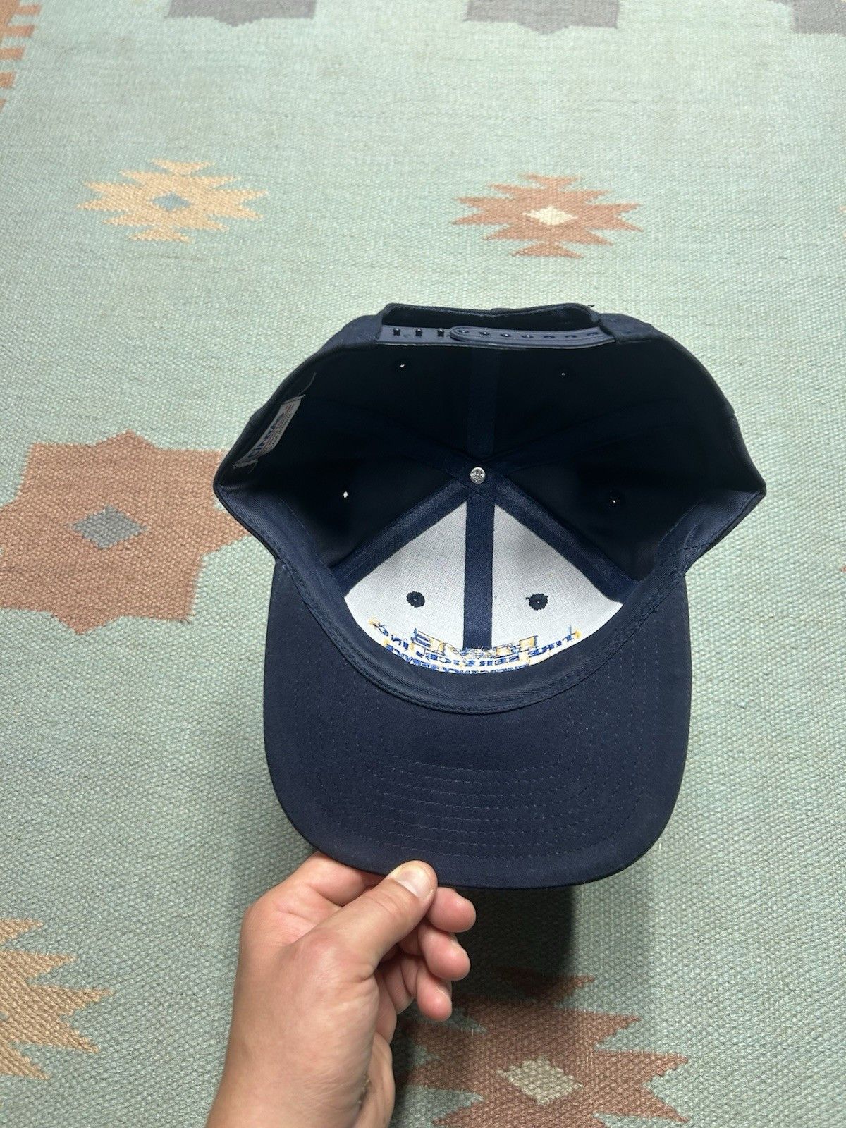 Vintage Vintage SnapBack hat H&E tire service navy blue car mechanic Size ONE SIZE - 6 Thumbnail