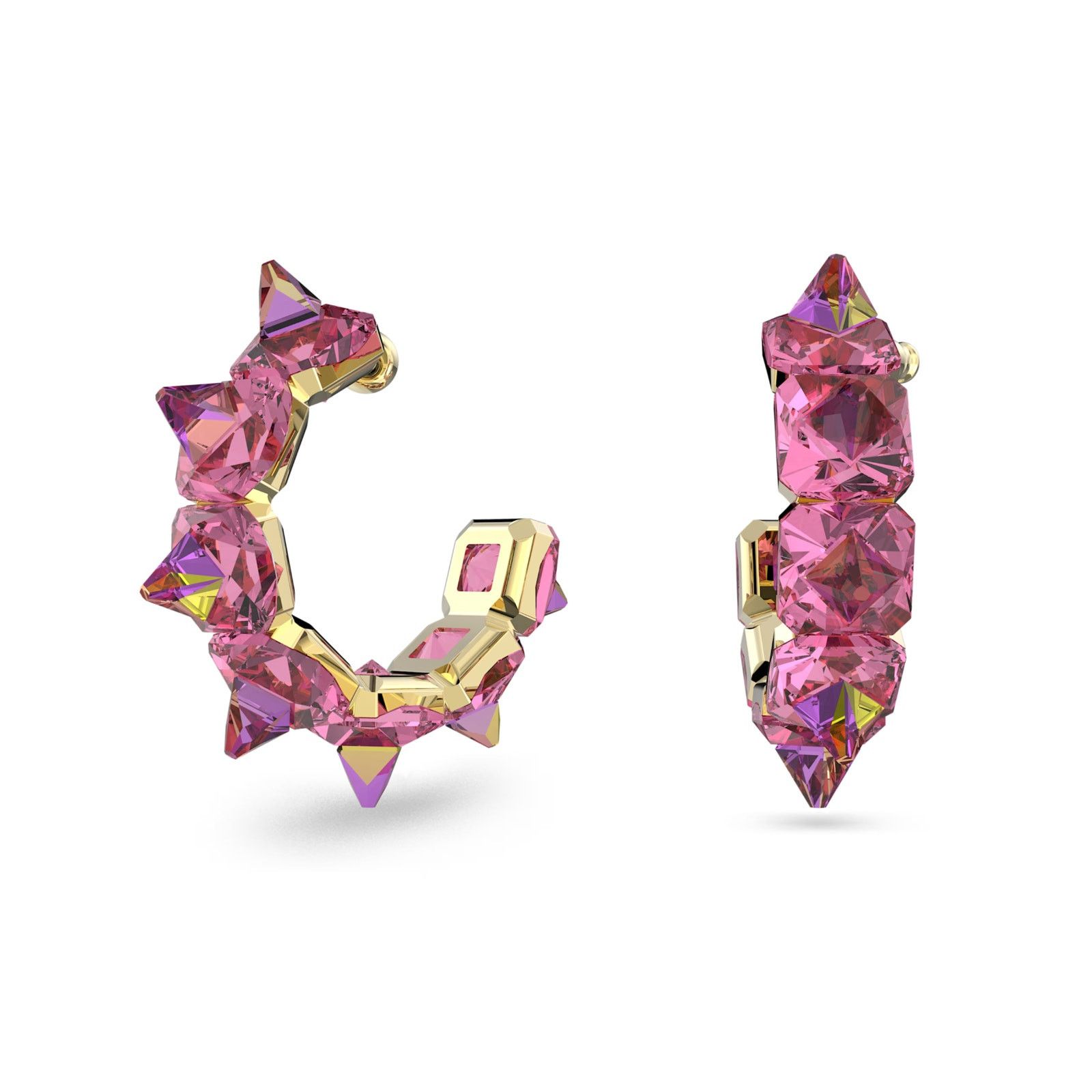 Swarovski Swarovski Ortyx hoop earrings Pyramid cut, Pink, Gold-tone Size ONE SIZE - 7 Thumbnail