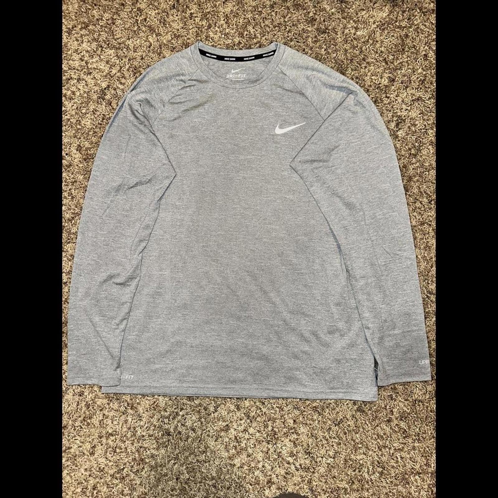 Nike Men's Heather Long Sleeve Hydroguard Swim Nike Shirt Size US L / EU 52-54 / 3 - 1 Thumbnail