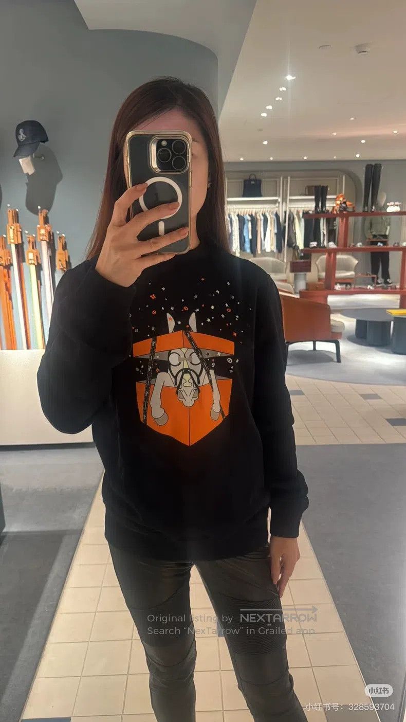 Hermes Hermes Navy blue fleece-lined sweatshirt Size US M / EU 48-50 / 2 - 2 Thumbnail
