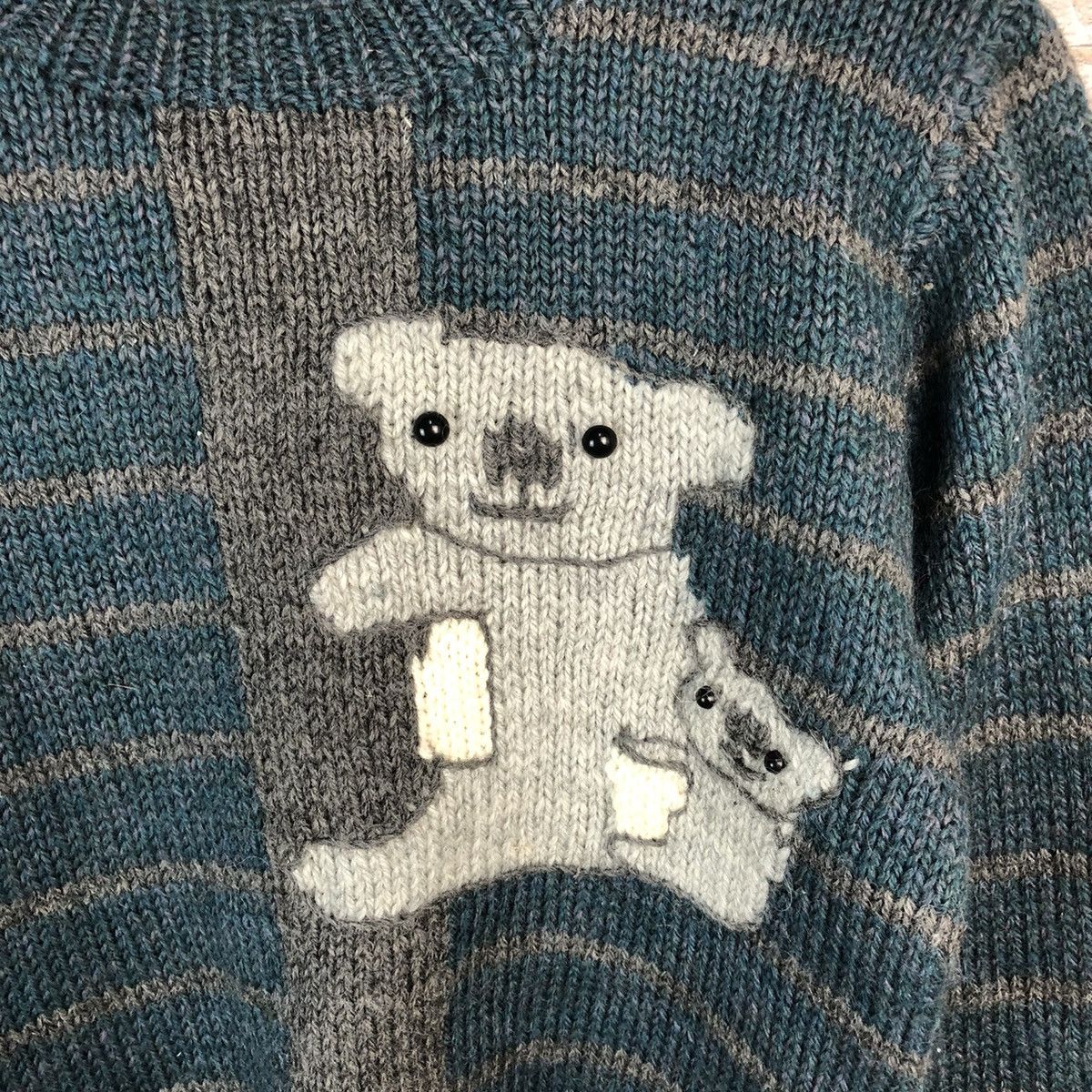 Homespun Knitwear × Japanese Brand × Solid and Striped Japan koala vintage stripe Green Knitwear #A717 Size S / US 4 / IT 40 - 9 Thumbnail